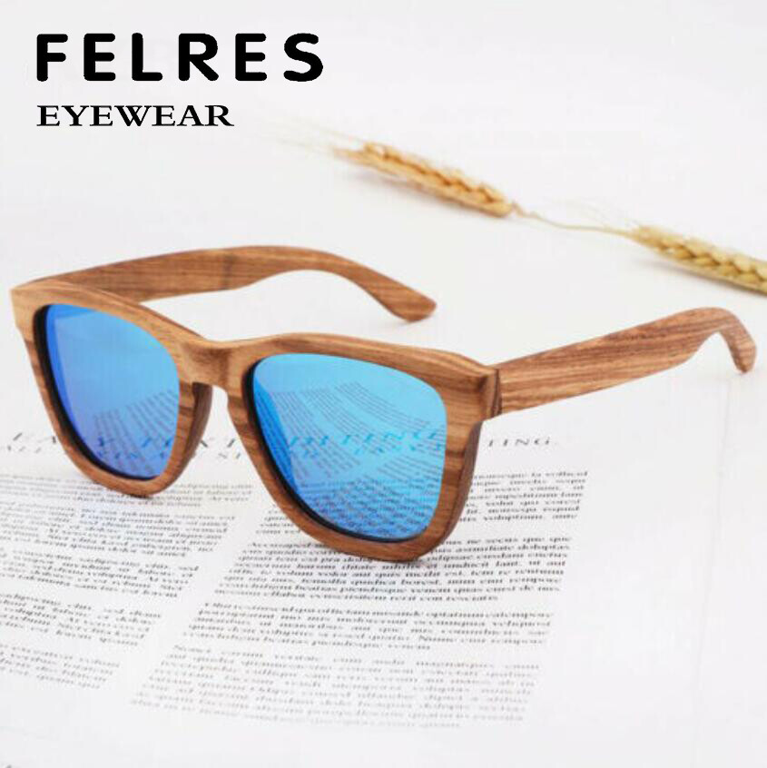 Unisex Zebra Wood Polarized Sunglasses Retro Wooden Frame UV400 Outdoor Glasses