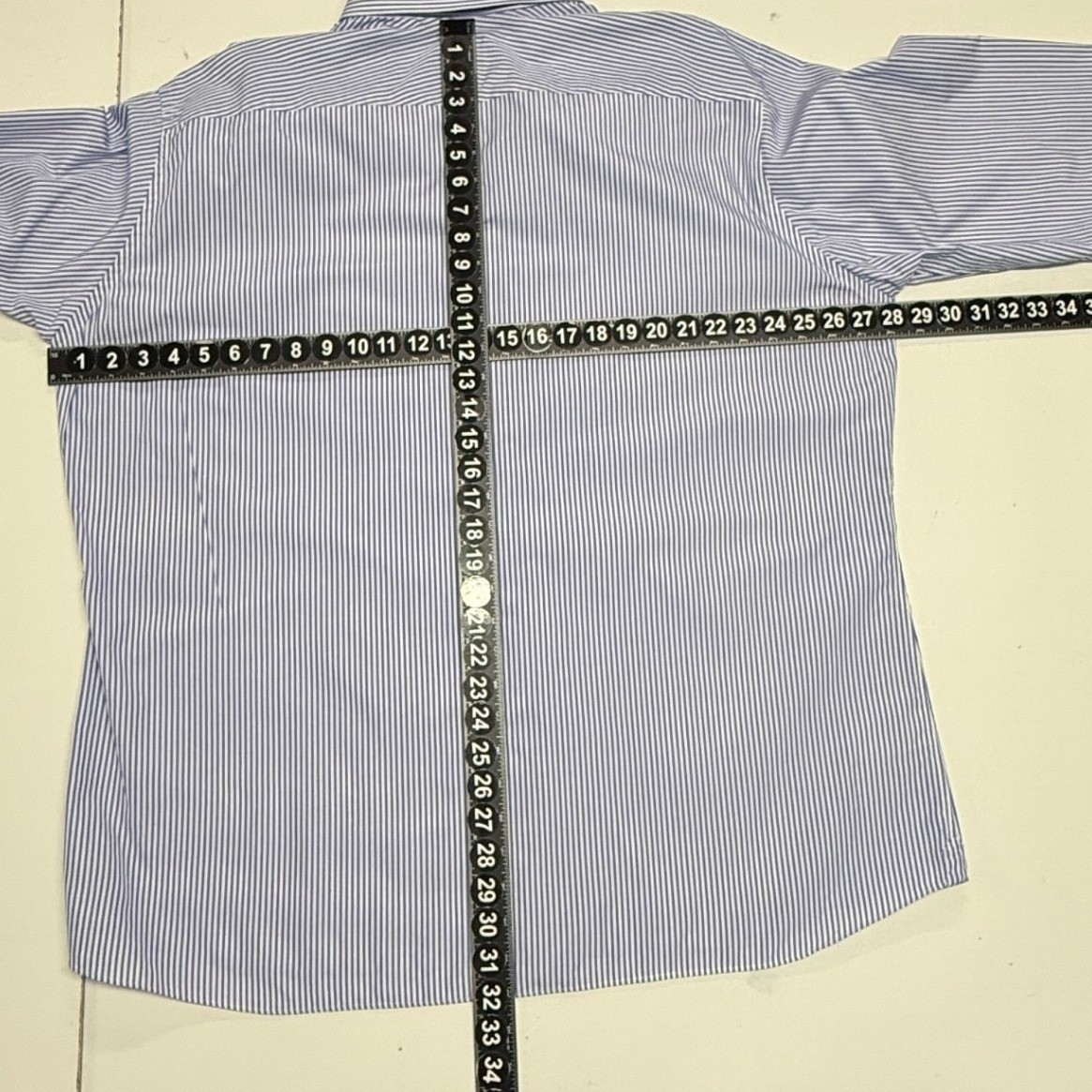 Proper Cloth Dress Shirt Mens 19.5 3X Blue White Striped Button Down Broadcloth