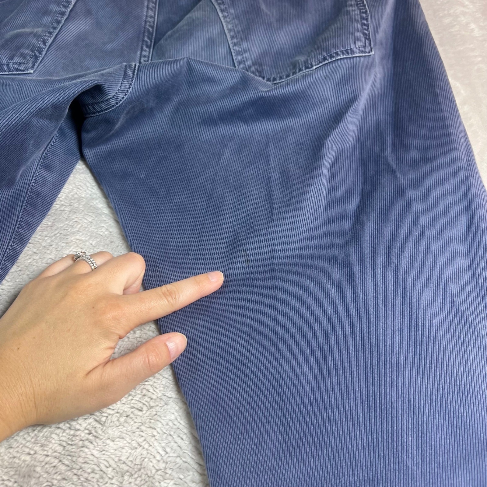 Kiton Napoli Mens 35 Corduroy Pants Blue Made in Italy Fine Wale Trousers
