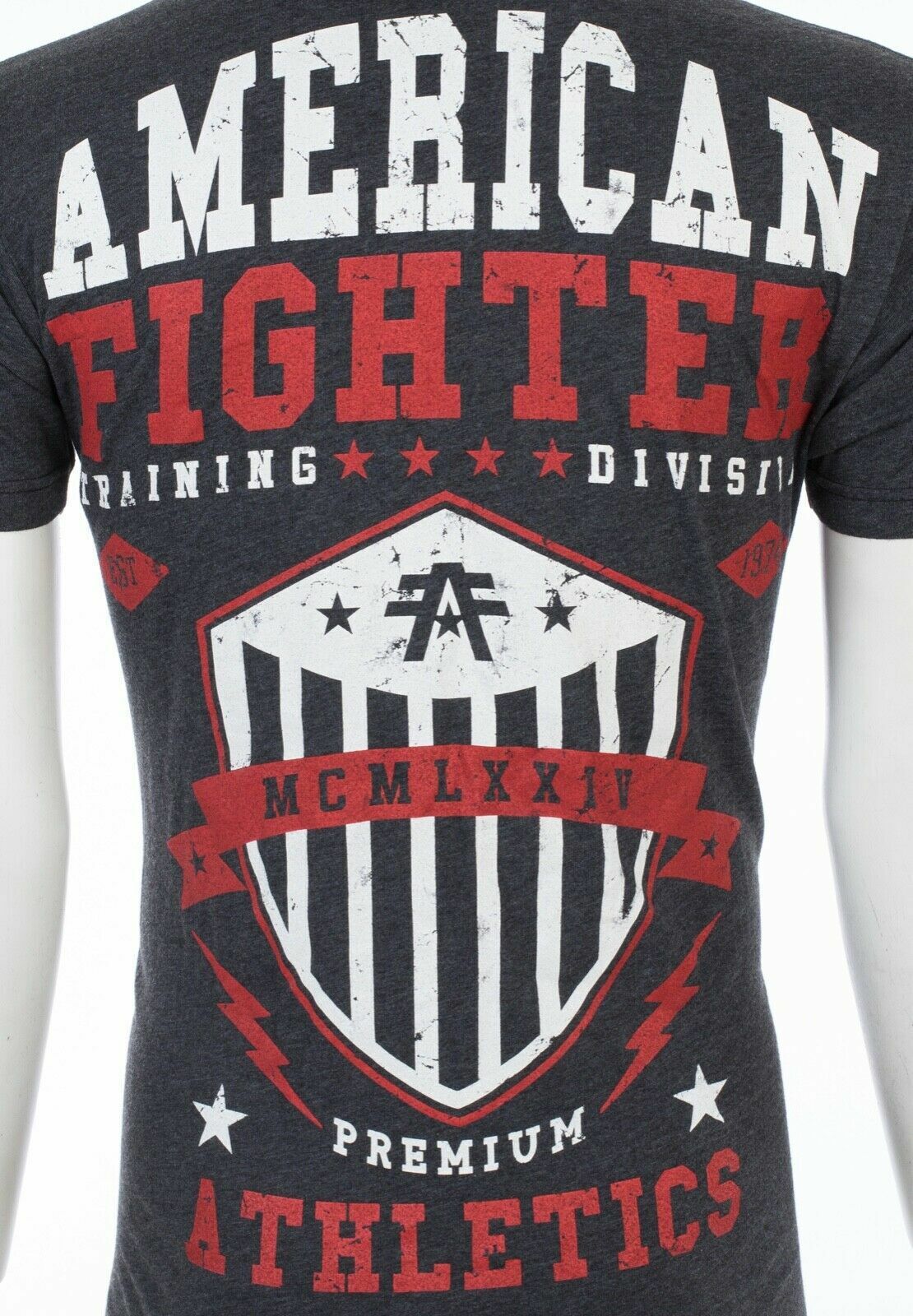 AMERICAN FIGHTER Dalton Black Red Athletic Mens Crewneck T-shirt S-3XL NWT