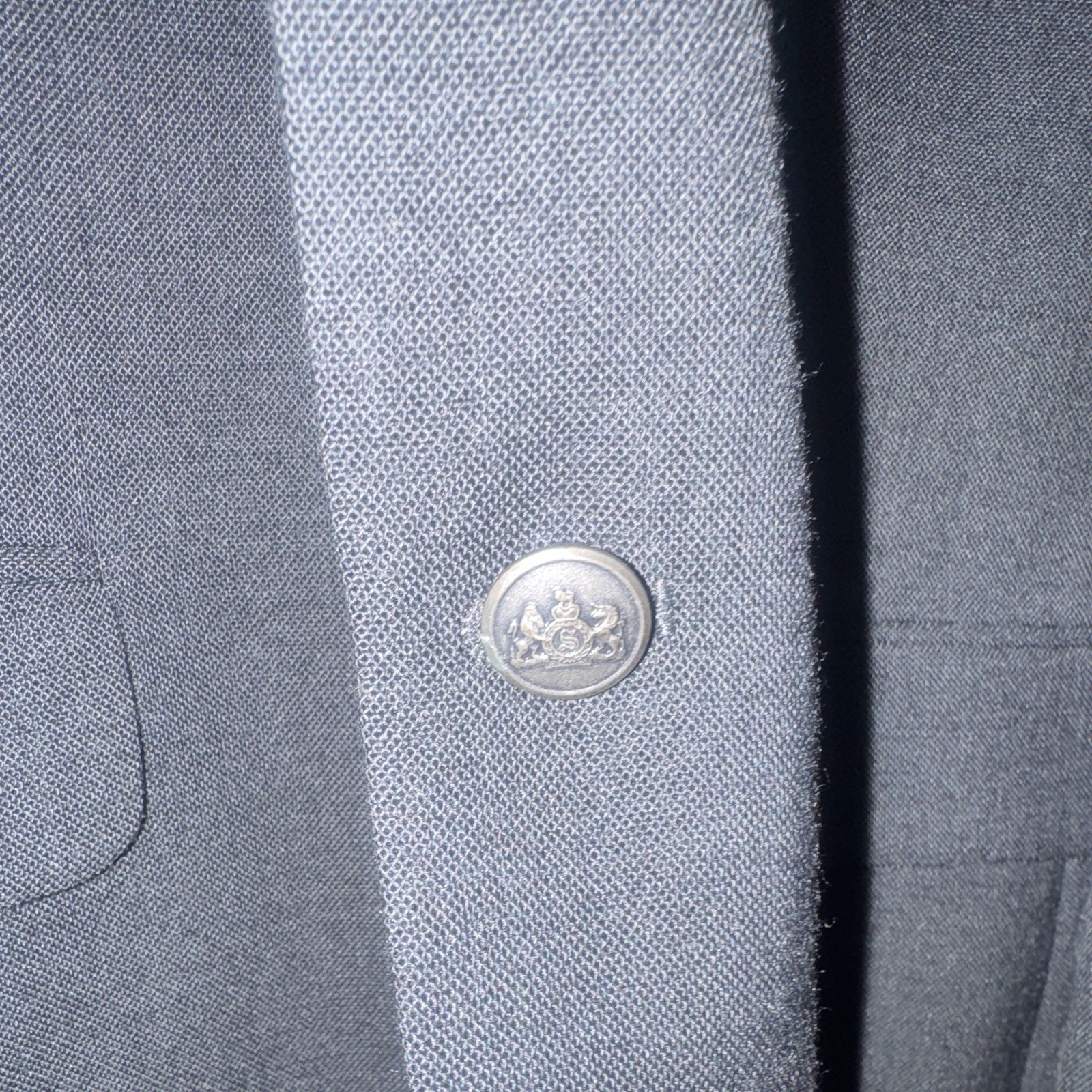 Stafford Gray Worsted Wool Suit Jacket 2-Button Notch Lapel 46 Inner Pockets
