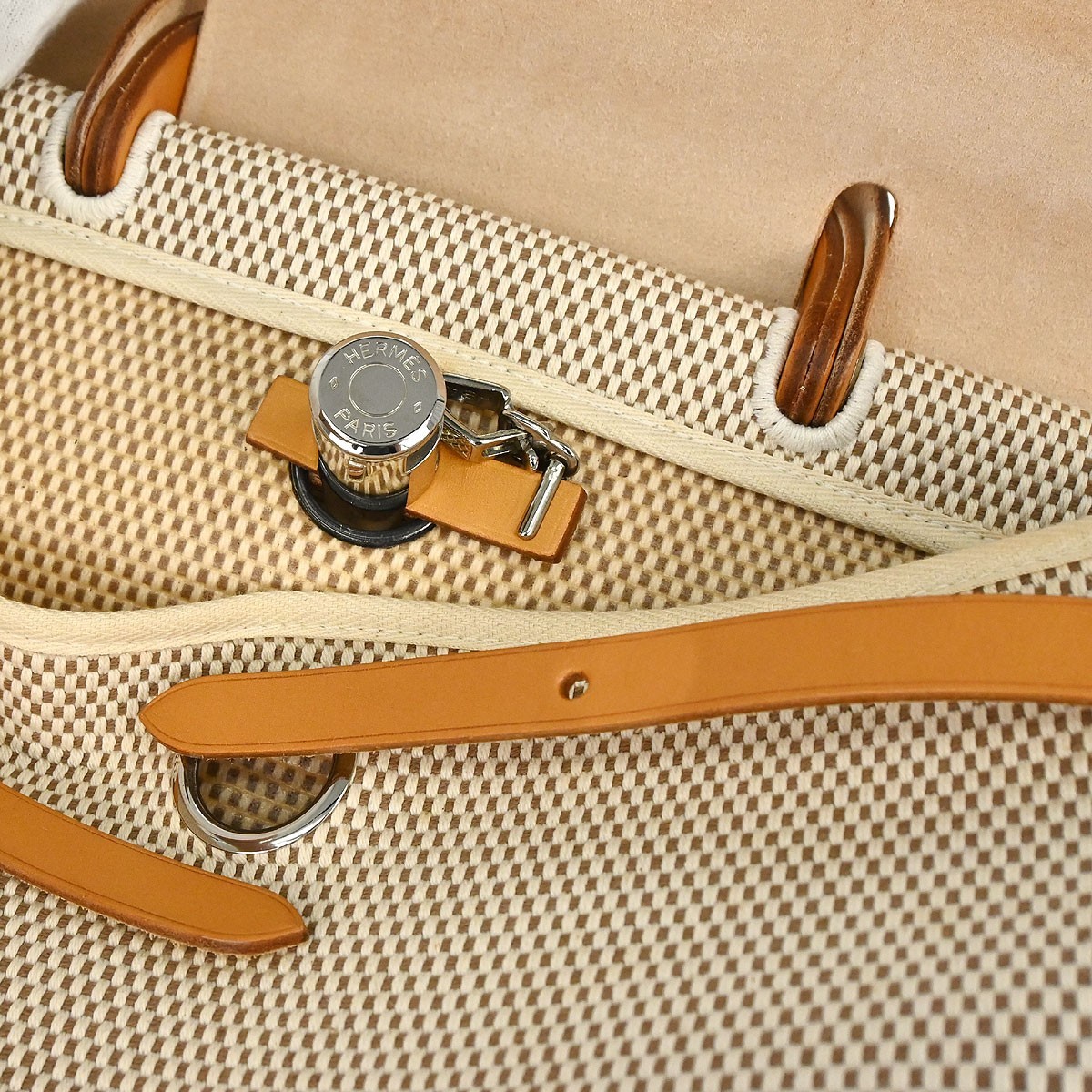 Hermes Natural Toile GM Herbag MM 2way Handbag C□G 187875