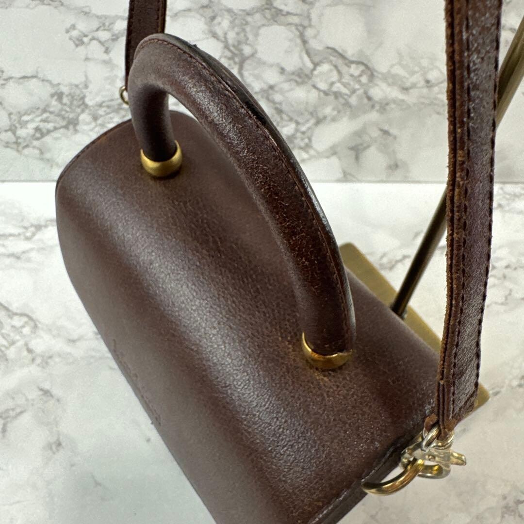 MaxMara Mini Shoulder Bag Leather Dark Brown Authentic From Japan