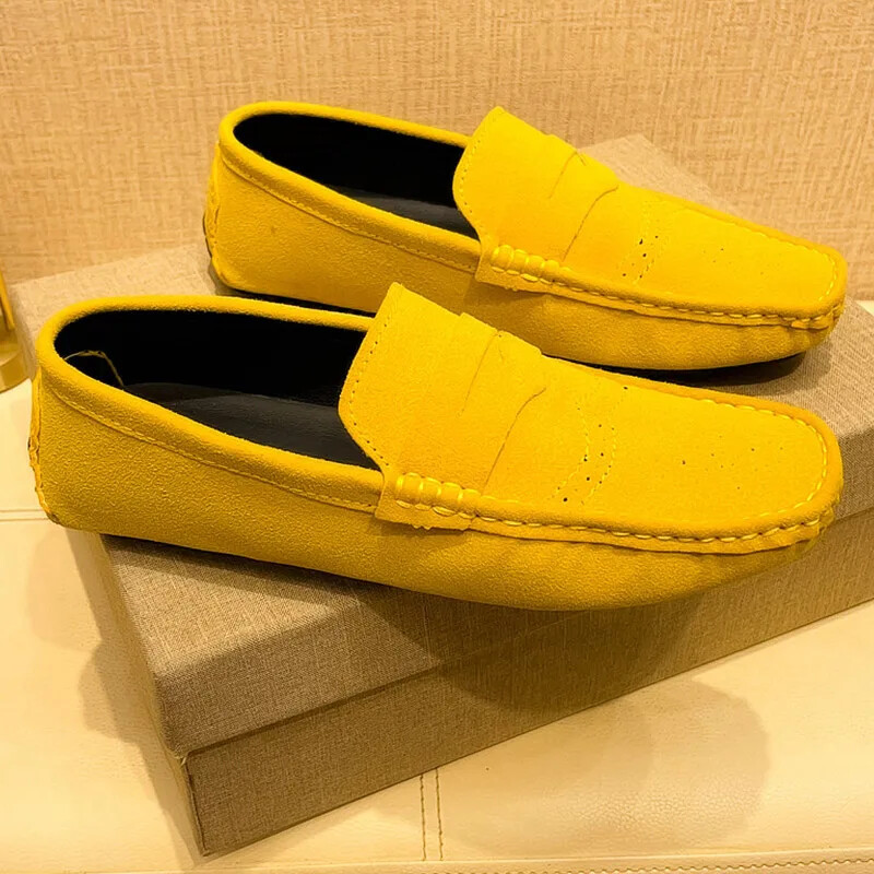 Men Casual Shoes Suede Lazy Slip-on Driving Flat Boat Shoes Loafers Moccasins