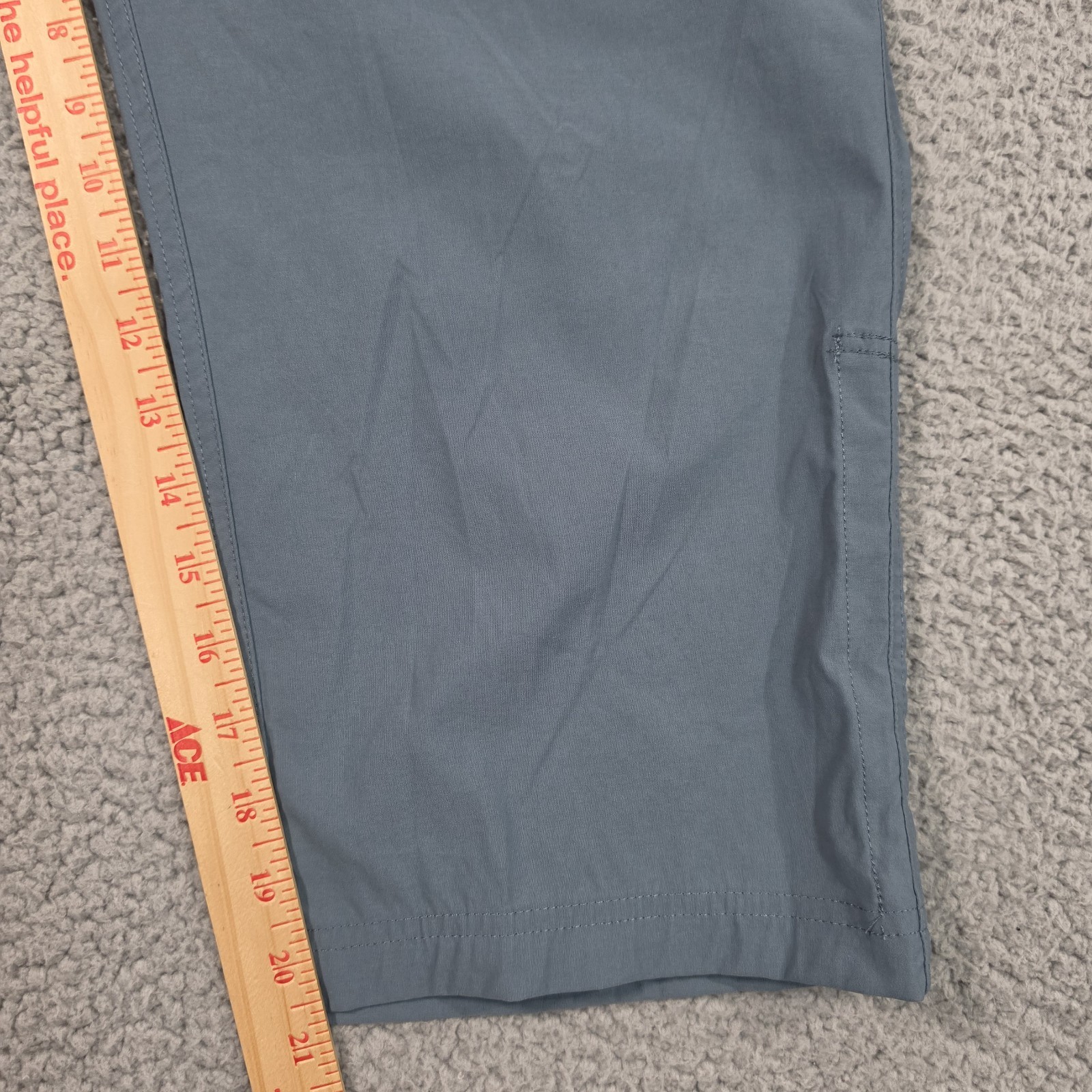 Eddie Bauer Tech Capri Cargo Pants Womens 16 Blue Nylon Stretch Hiking UPF 50+