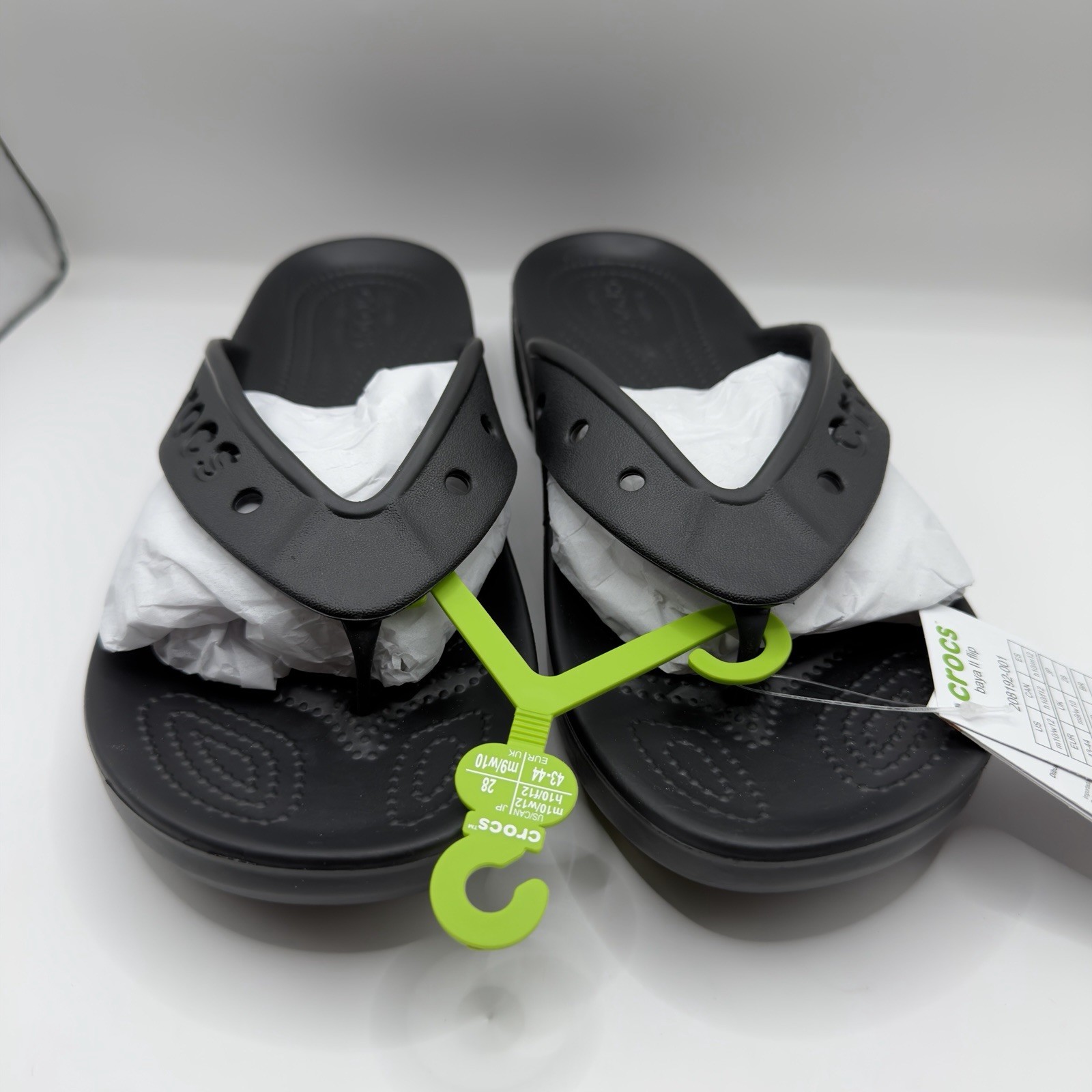 Crocs Adult Men’s Baya II Flip Flop Sandals Black US Mens Size 10 New with Tags