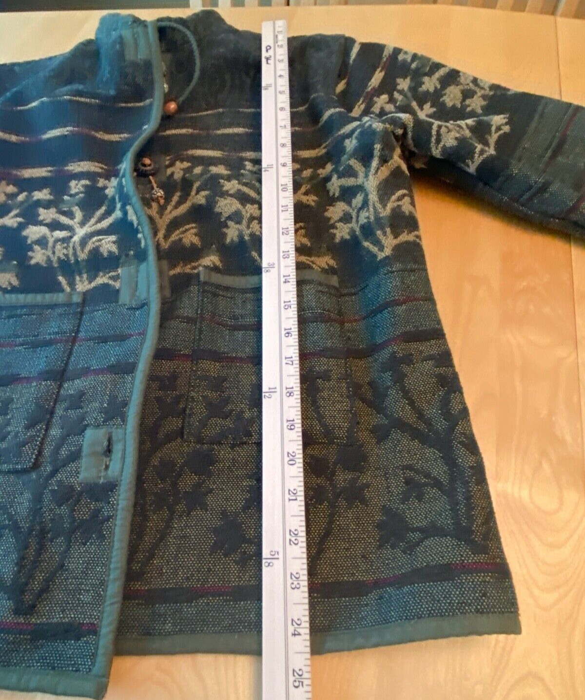 FLASHBACK JACKET WOMENS SZ M ART TO WEAR TAPESTRY TRIBAL BUTTONS FESTIVAL BOHO