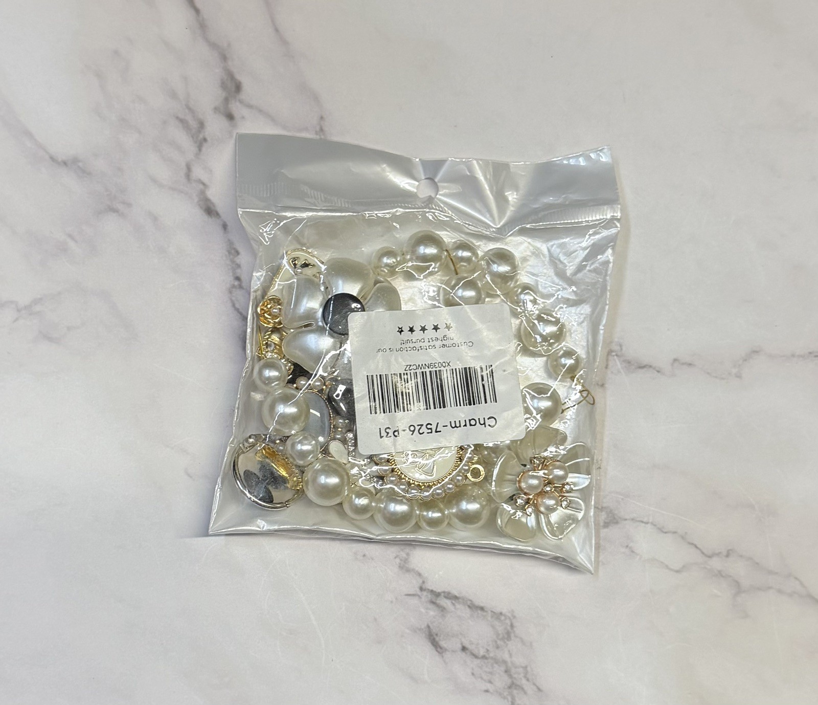 14 Pack Pearl And Rhinestone Croc Shoe Charms