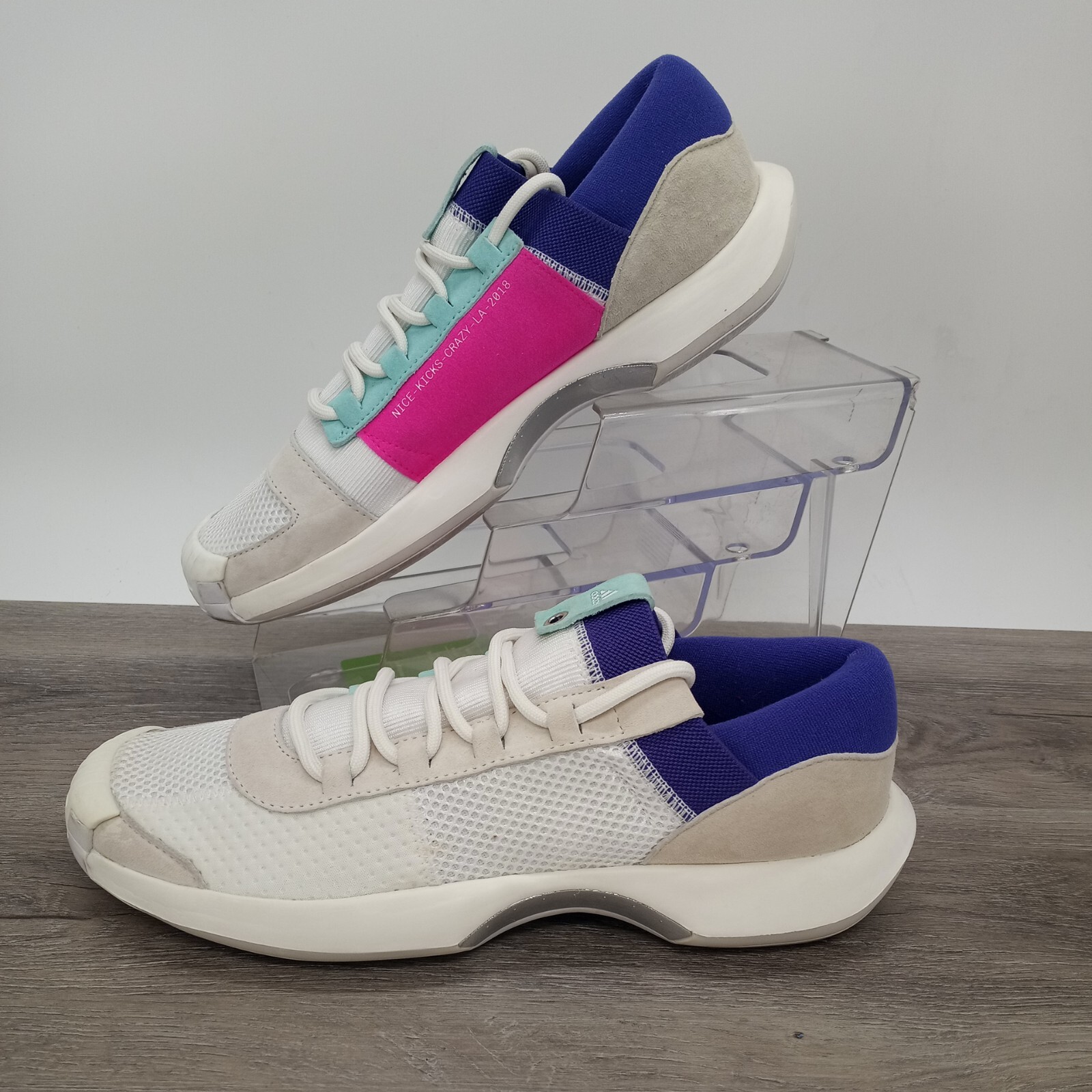 Adidas Crazy 1 ADV x Nice Kicks White Teal Purple 2017 Size 9 mens.