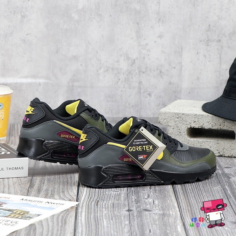 Nike US 14 Mens Black Yellow Grey Green Rare Retro Air Max 90 GTX DJ9779 001 New