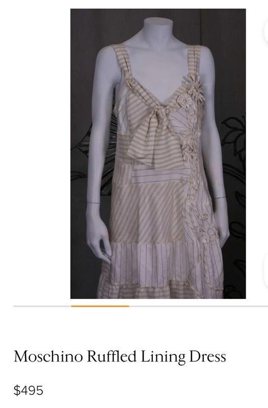 women moschino dress beige silk 36