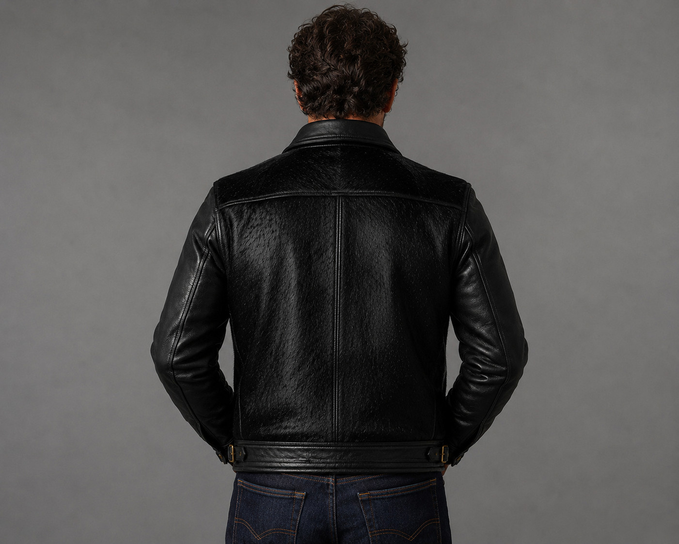 Men’s Genuine Cowhide Leather Jacket – Western Cowboy – Fashion Biker Coat