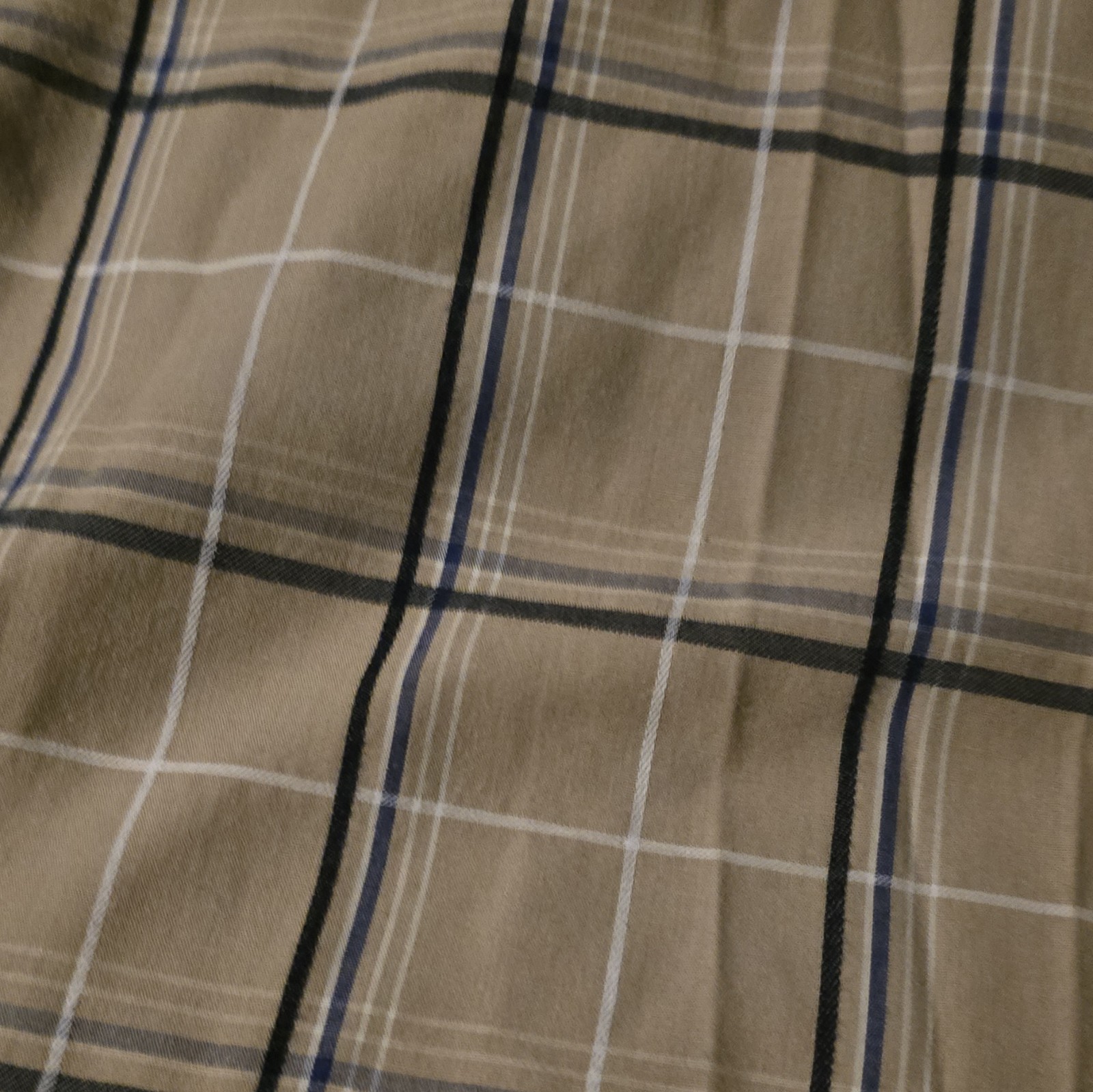 Dockers Men’s XL Woven Short Sleeve Button-Up Button-Down Plaid Beige Blue