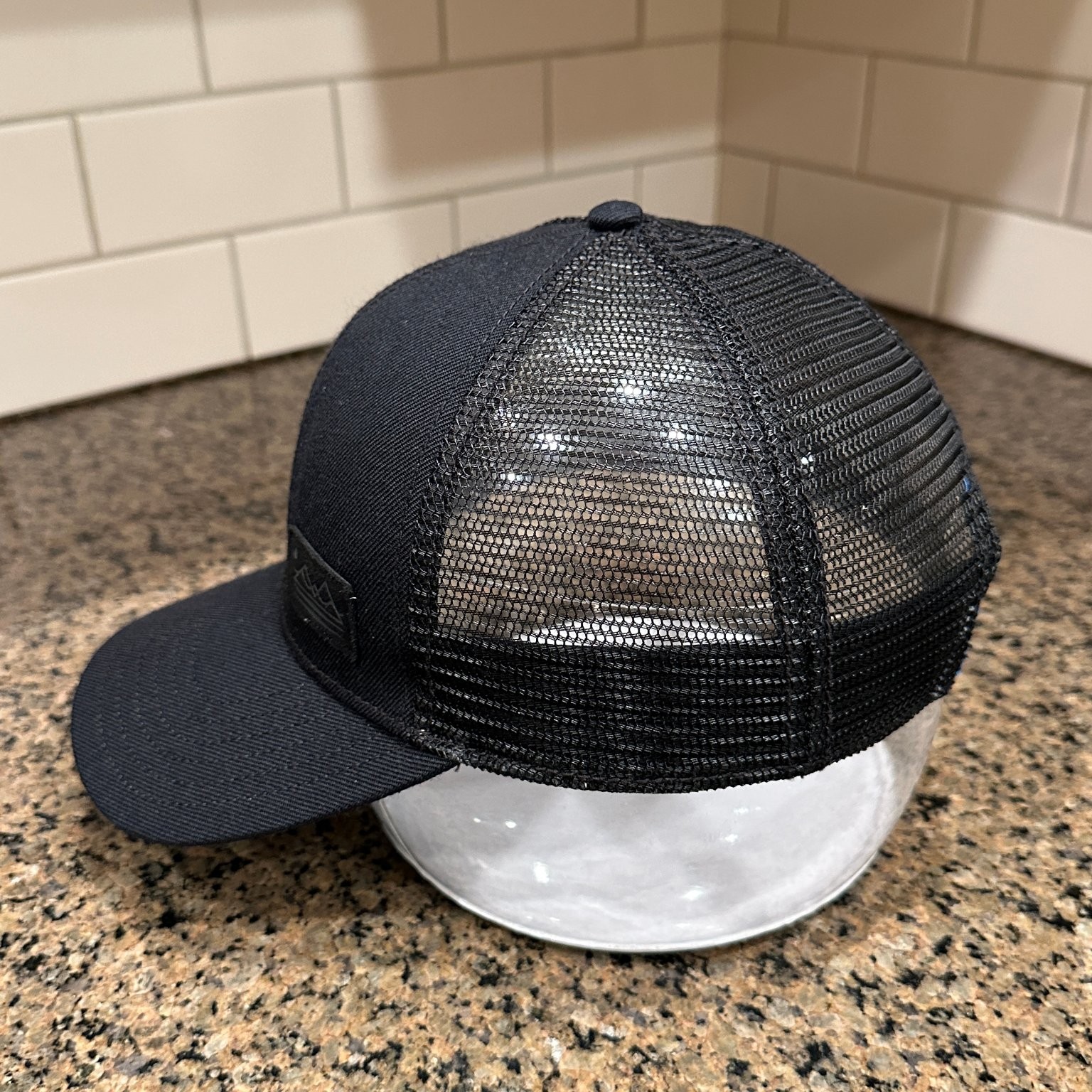 Pistil Trucker Hat Black Wool Blend Mesh Snapback Outdoor Mountain Patch