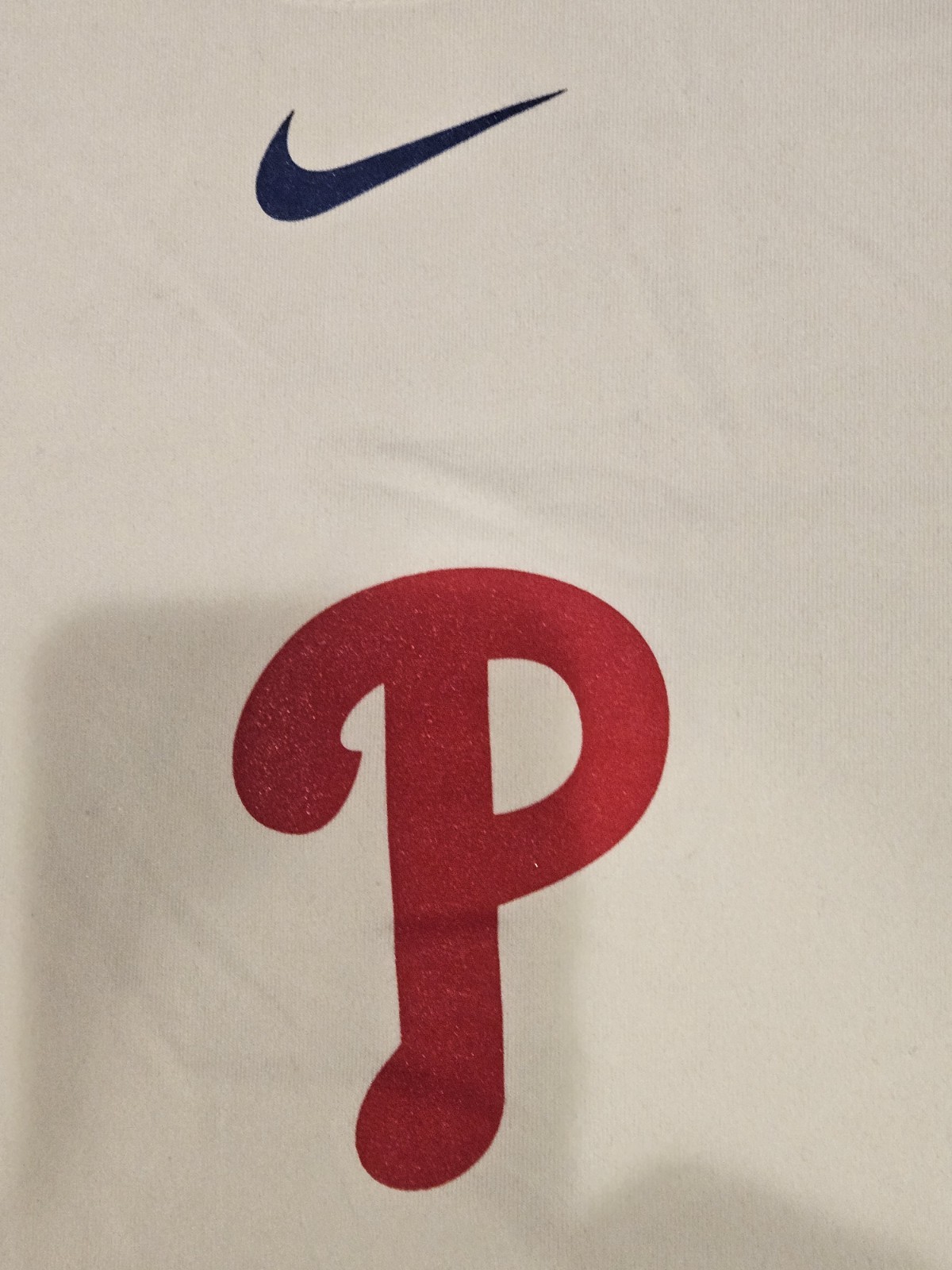 MENS PHILLIES NIKE DRI-FIT SIZE LARGE WHITE SEE PICS!!! CLEAN!!!