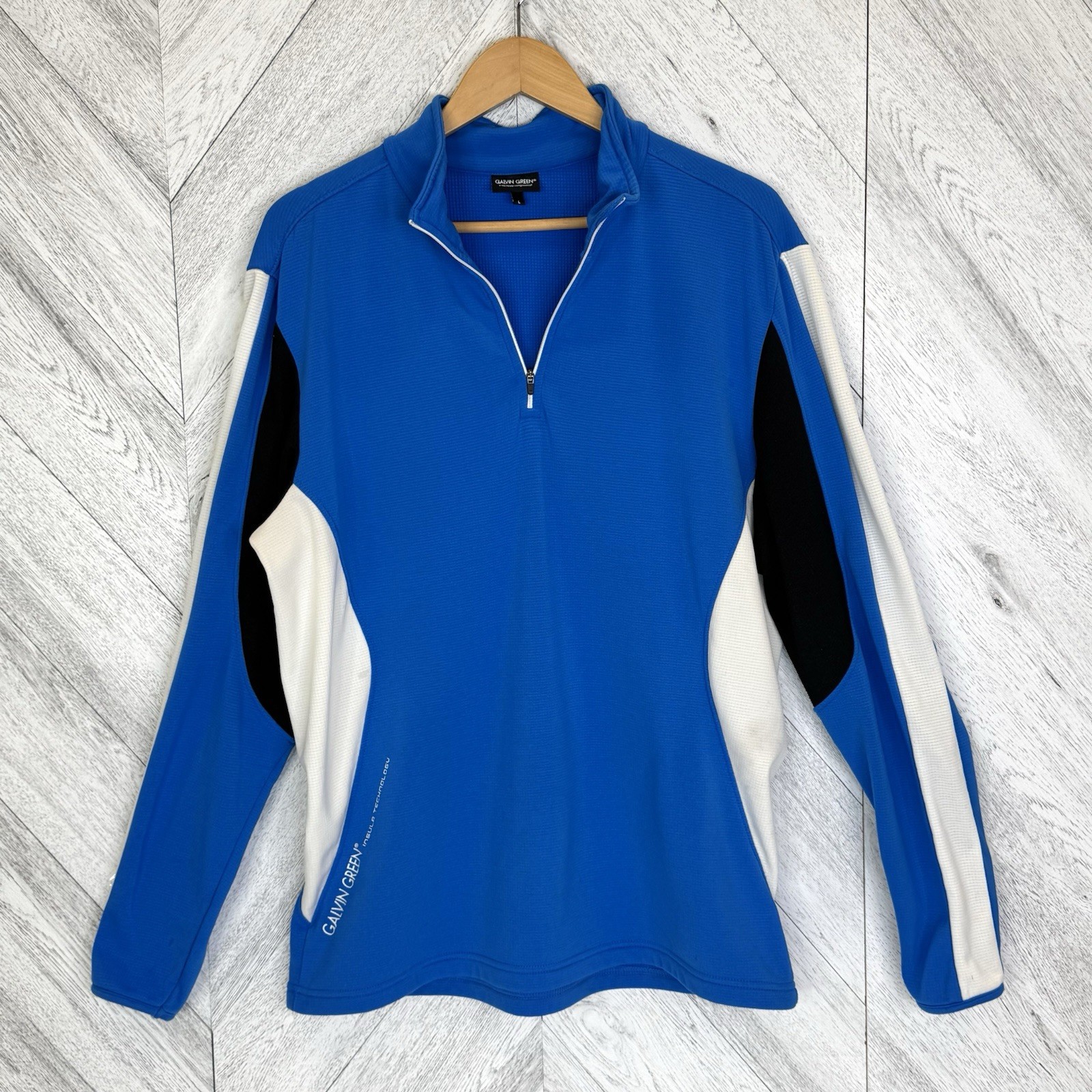Galvin Green 1/4 Zip Pullover Long Sleeve Shirt Mens Large Blue Golf Insula