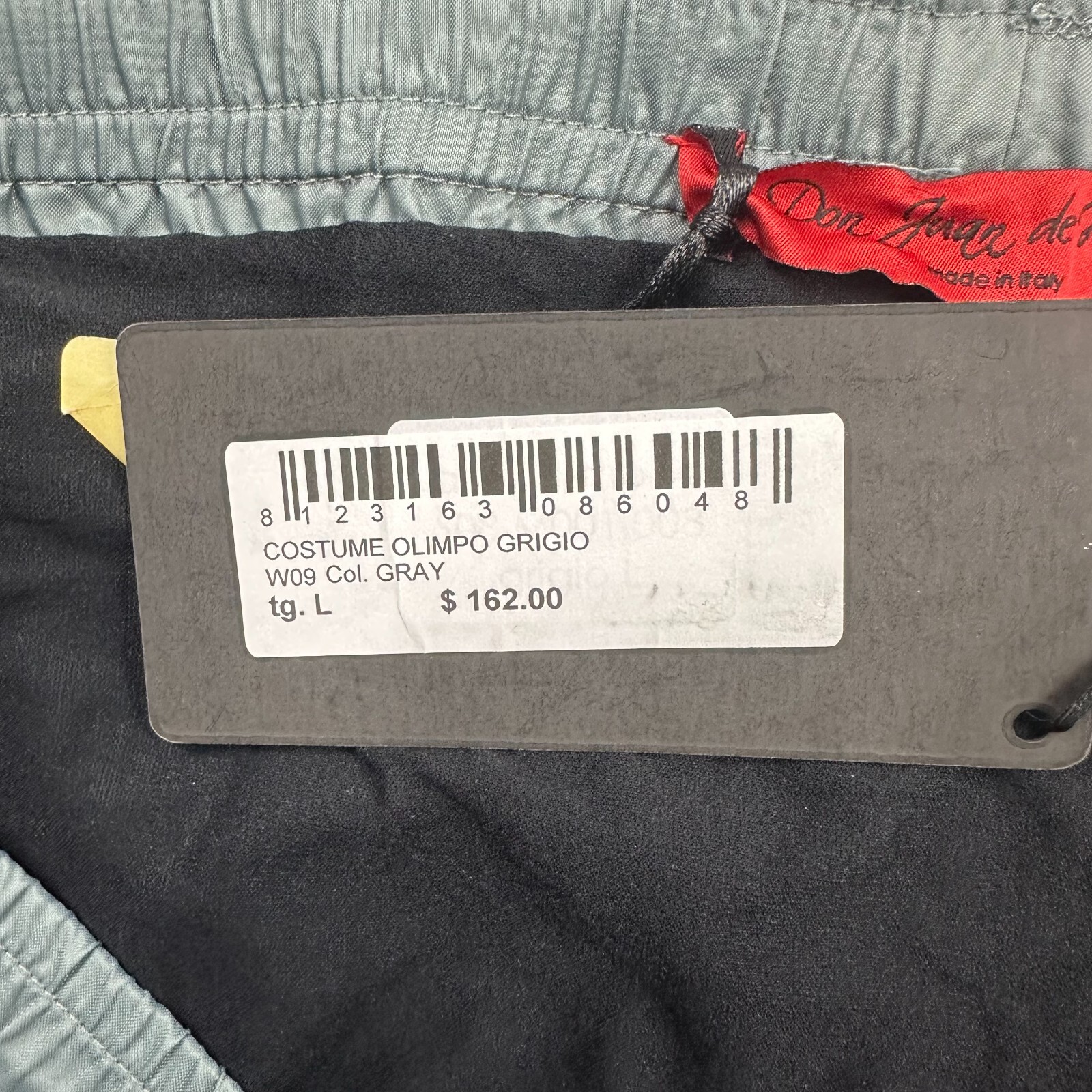 NWT Don Juan Demarco Costume Olimpo Grigio Sweat Shorts Mens Large Gray Logo