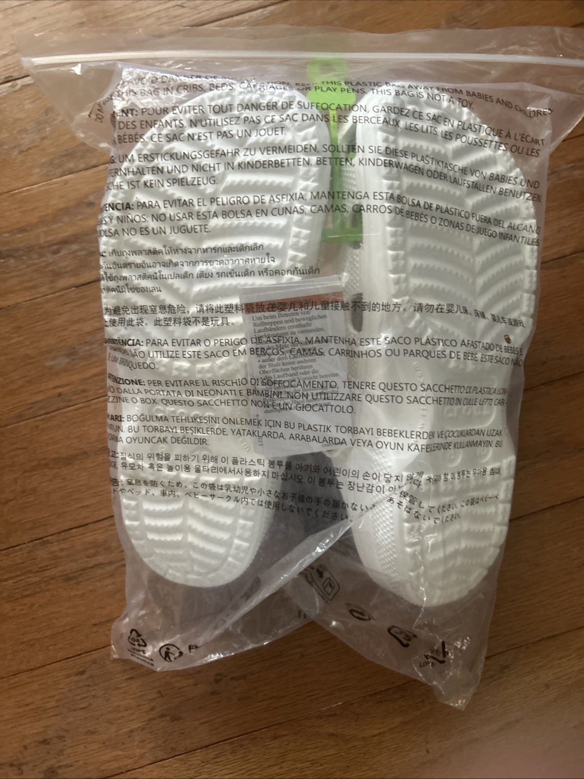 Brand New White Baya Crocs Men’s 8, Women’s 10