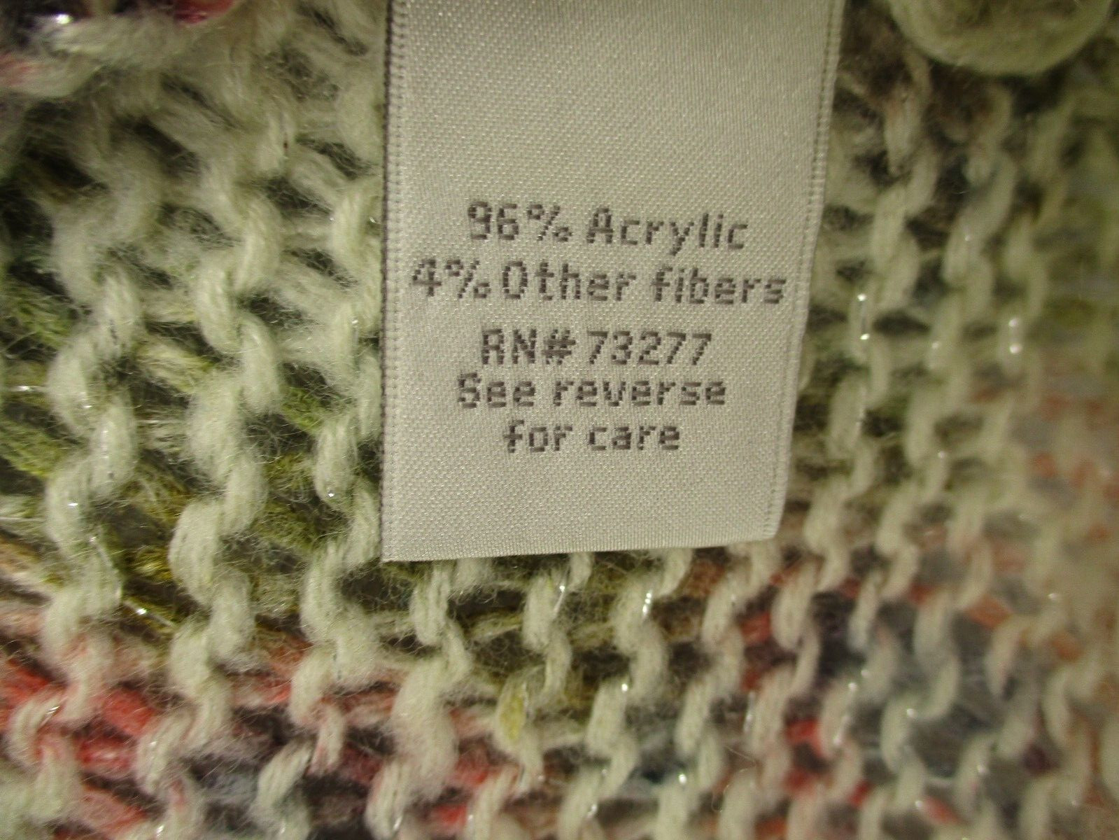 LC Lauren Conrad Sweater Women’s Small Ivory Pink Blue Green Floral Long Length