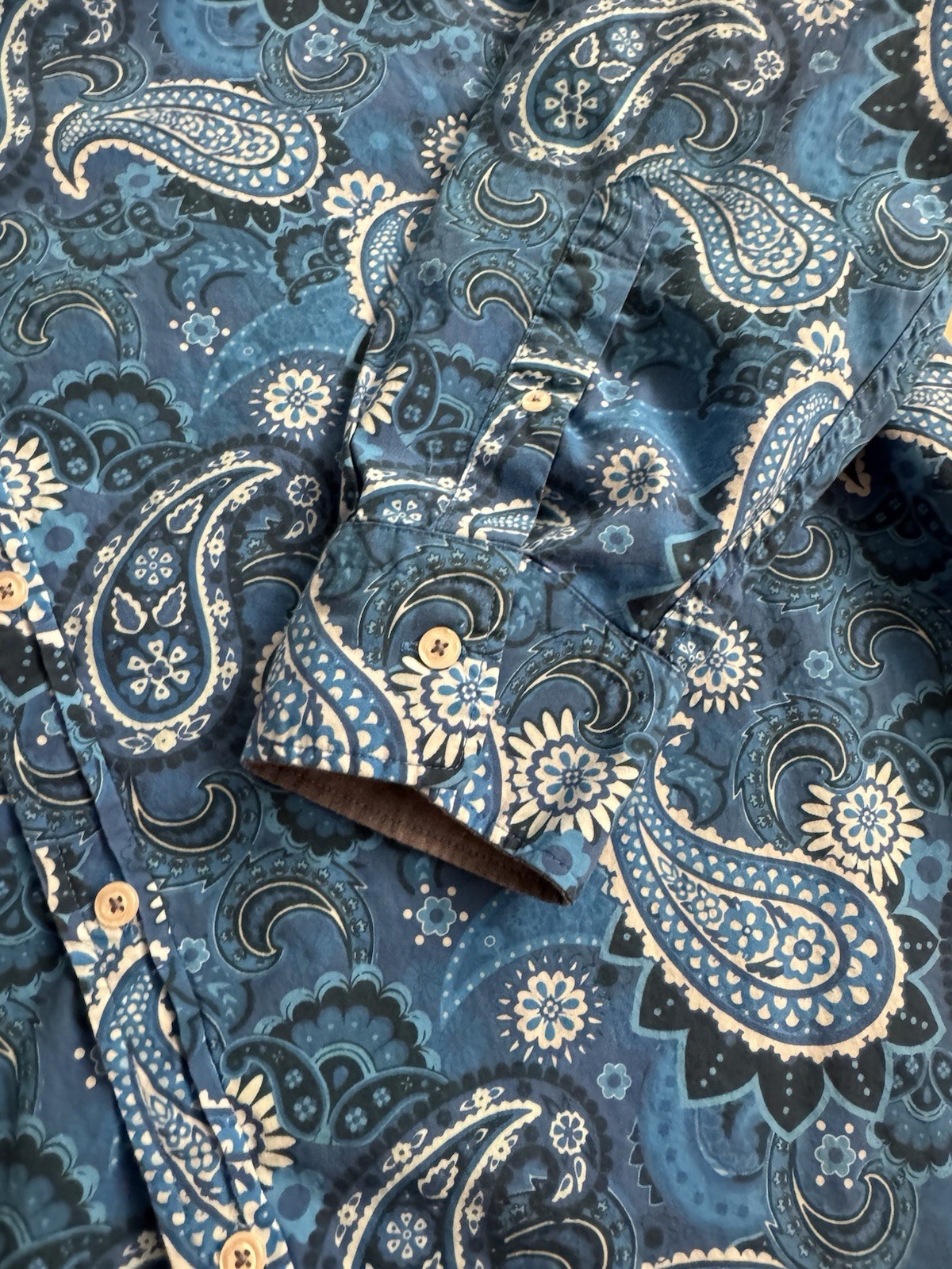 Cremieux Men’s 3XT Paisley Button-Front Long Sleeve Blue Button-Up Shirt 3x