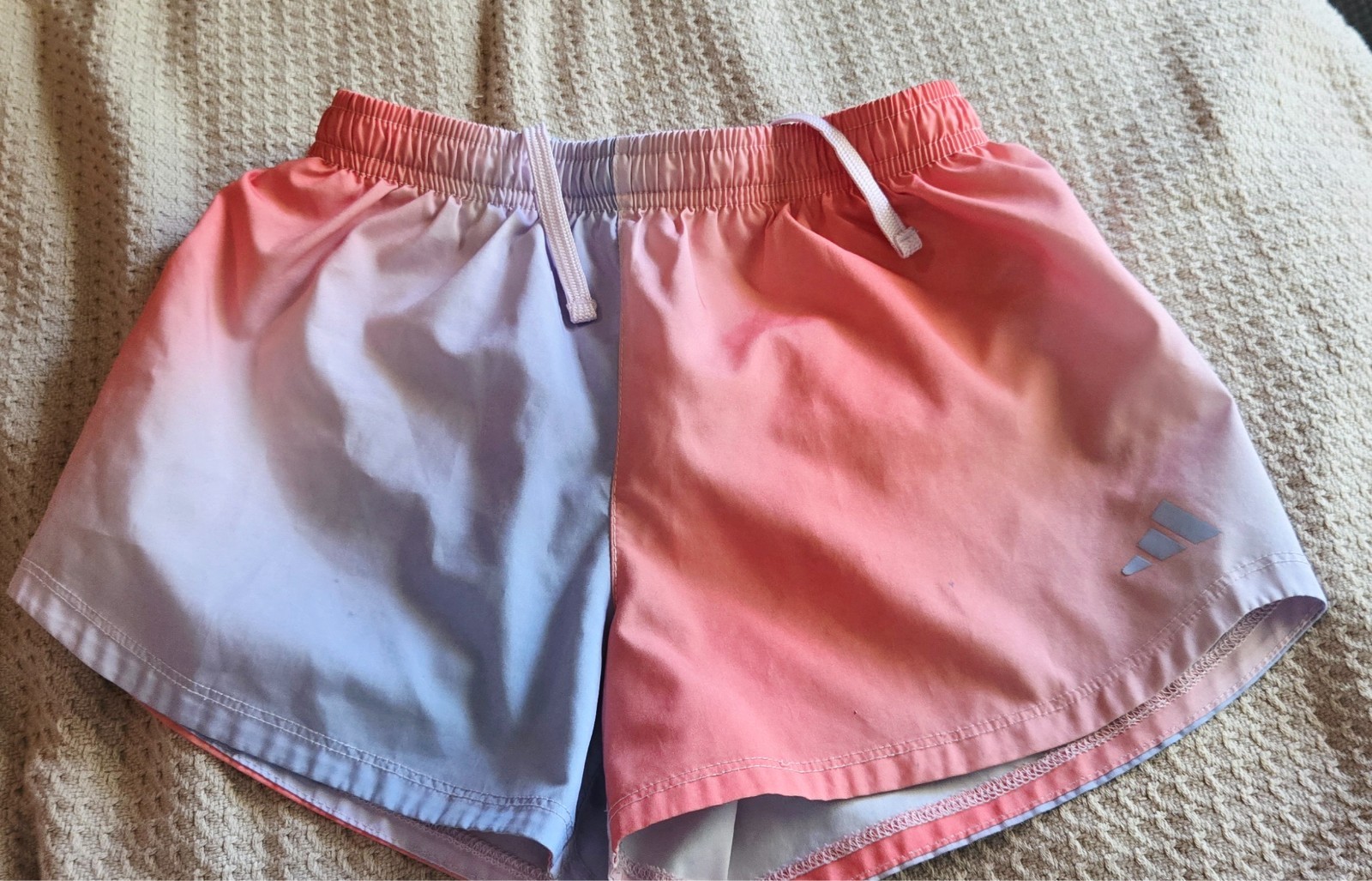 ​Adidas Girls Size Small 7 8 Pink Purple Ombre Colorblock Athletic Running Short