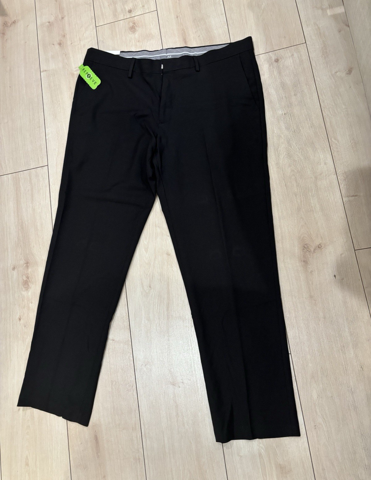 Haggar H26 Premium Stretch Dress Pants Black 38W Straight Fit Wrinkle Resist