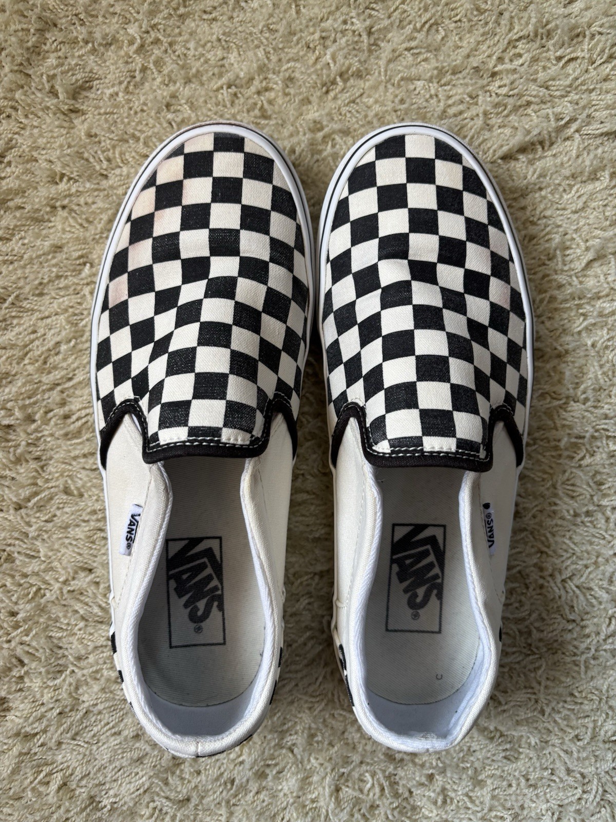VANS Asher Women’s Slip-On Sneakers Checkerboard Black/White VN000VOSAPK