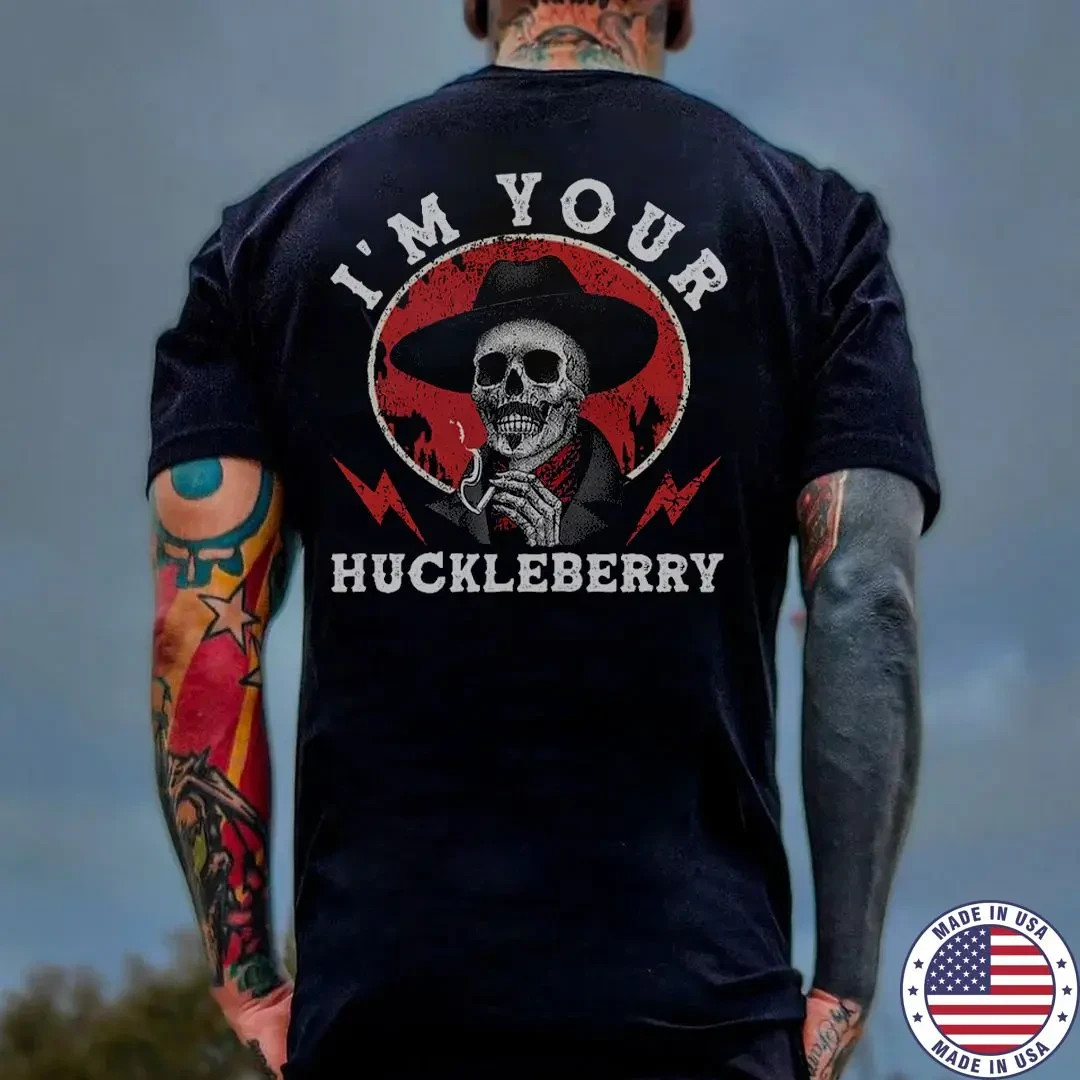 I’M YOUR HUCKLEBERRY Skeleton Print Men’s T-Shirt