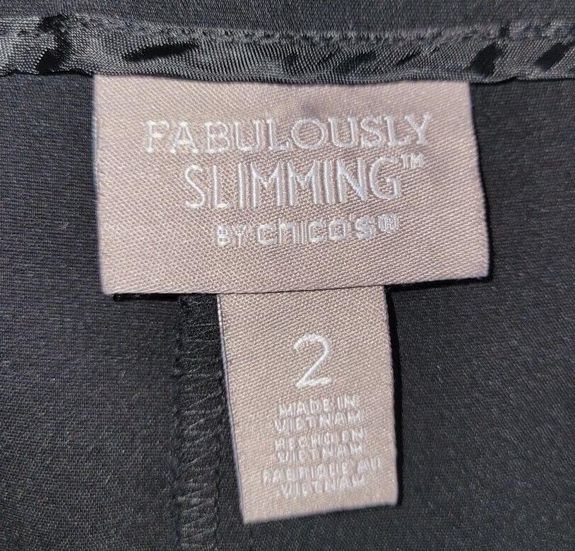 Chico’s Fabulously Slimming Cropped Pants Black Cotton Blend Woman’s Size L