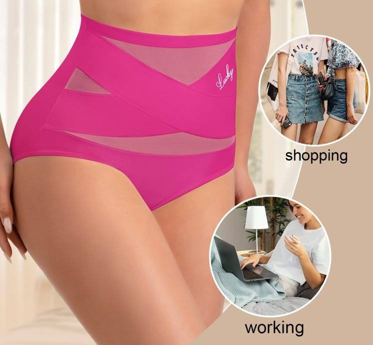 2 Pack High Waist Tummy Control Panties Shaping Cross Strap Briefs Women S-3XL