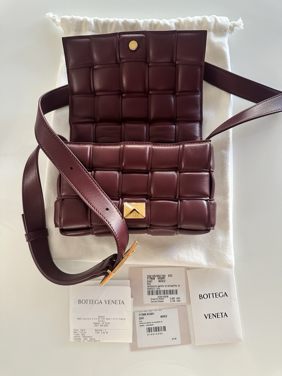 Bottega Veneta Intrecciato Nappa Mini Padded Cassette Crossbody Bag In Barolo