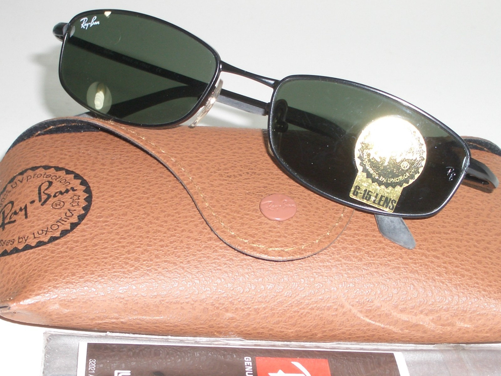 55[]18mm RAY-BAN RB3198 006 3N G15 SLEEK BLACK RECTANGULAR SUNGLASSES NEW