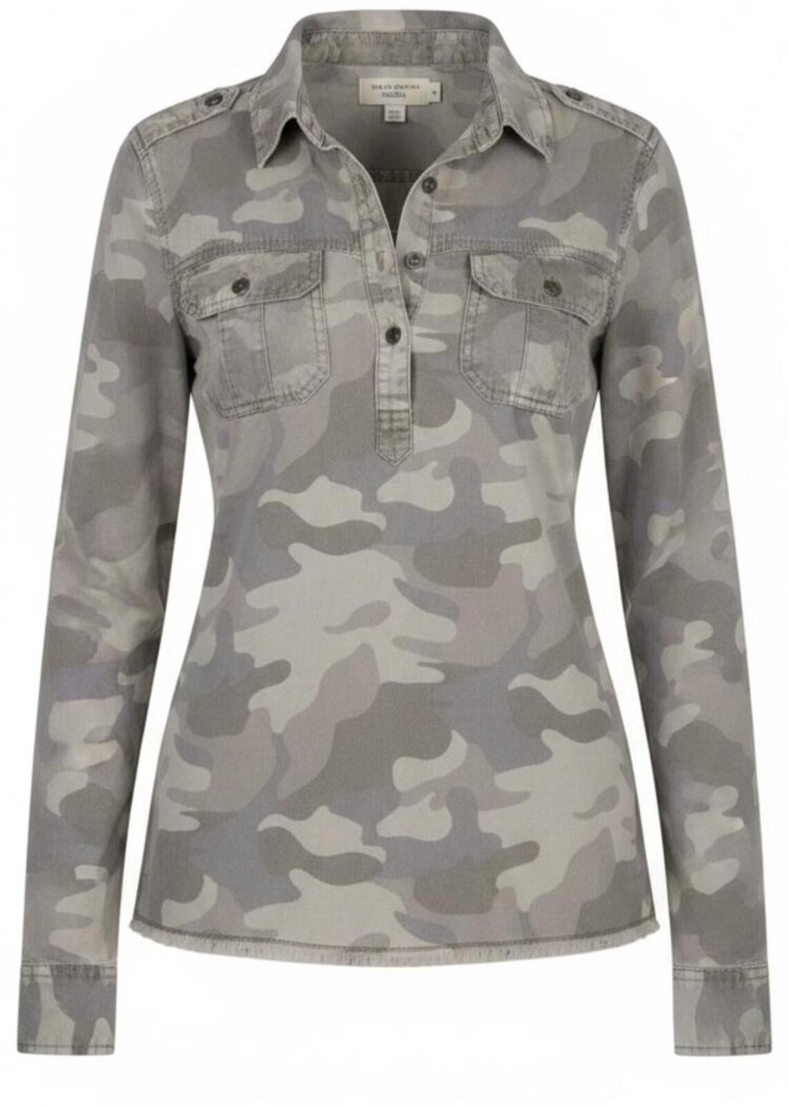 Hollister Camo Half Button Long Sleeve Shirt Juniors Size Small