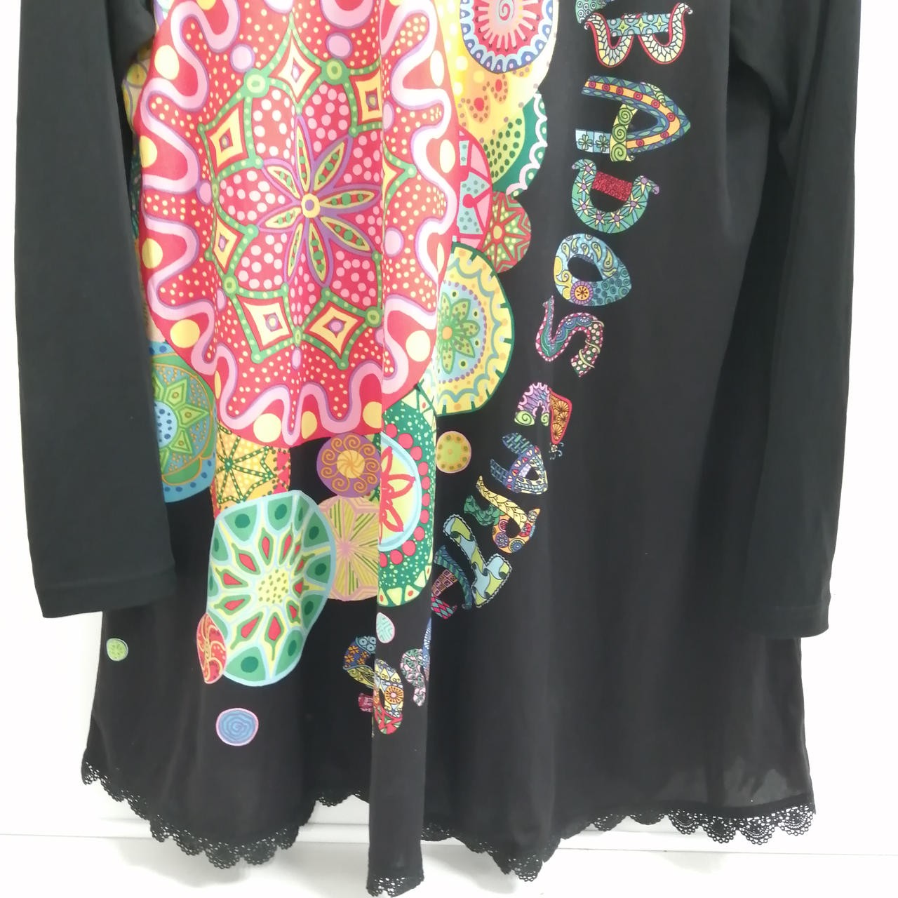 TOKUKO1ER VOL Black Tunic M Top Blouse Shirt Casual 28.7in