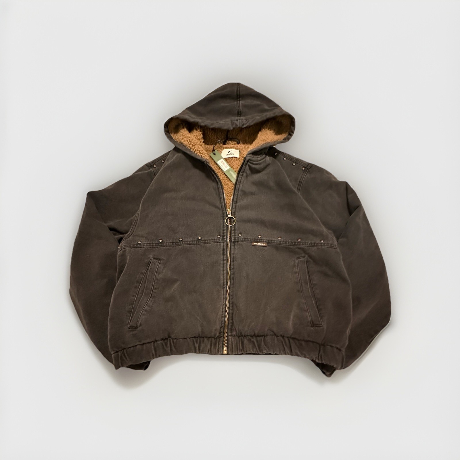 denim dark scuffers work jacket