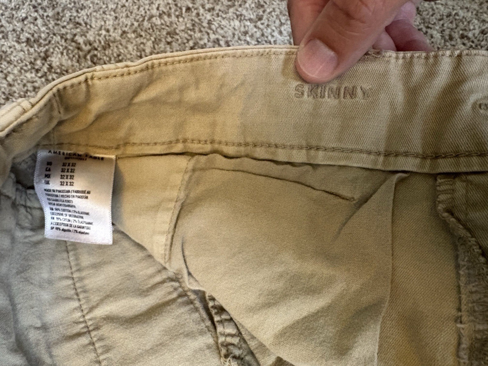 American Eagle Outfitters Men’s Khaki Pant Size 32/32 Skinny