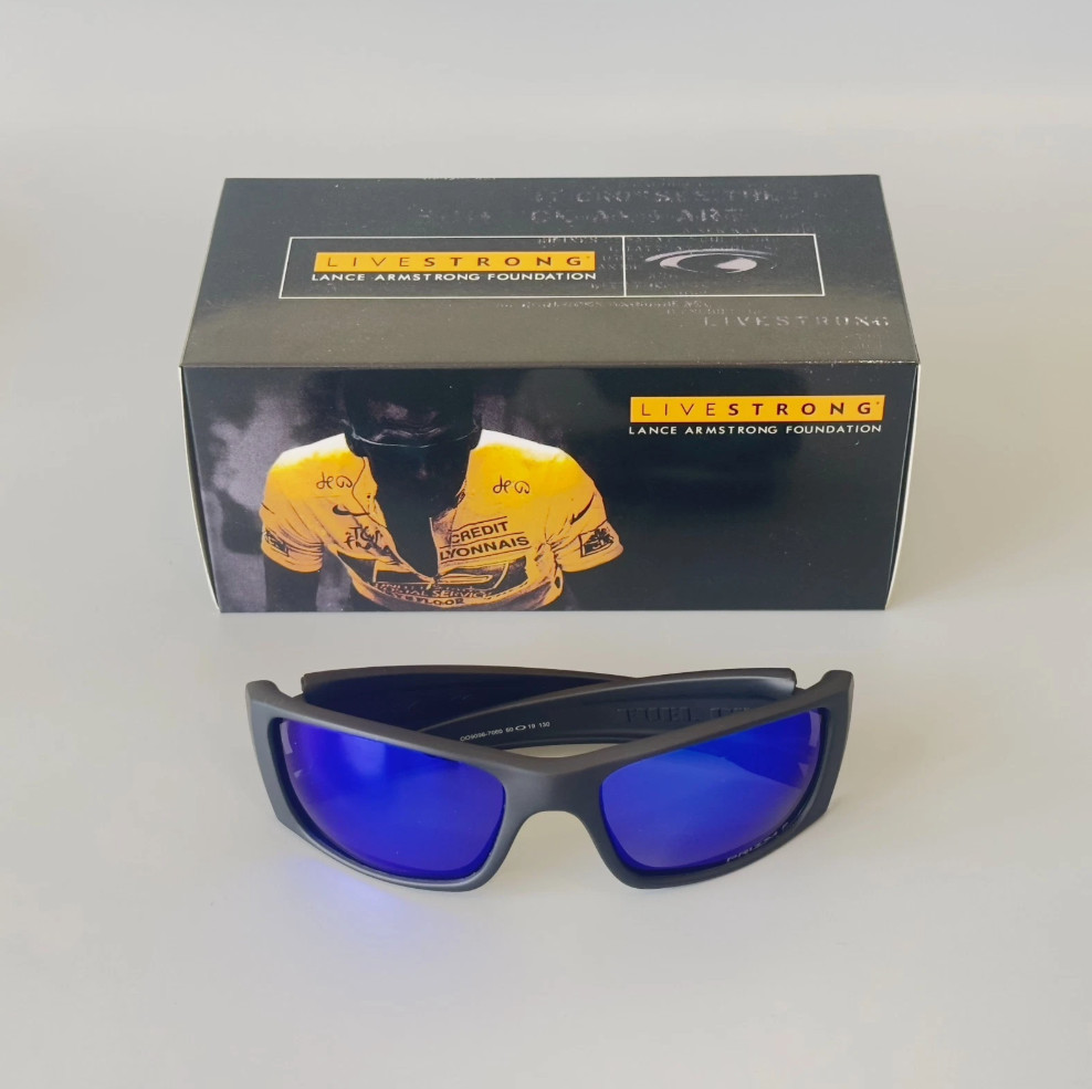 Oakley Fuel Cell OO9096 Polarized Sunglasses Matte Black Frame Deep Blue Lens