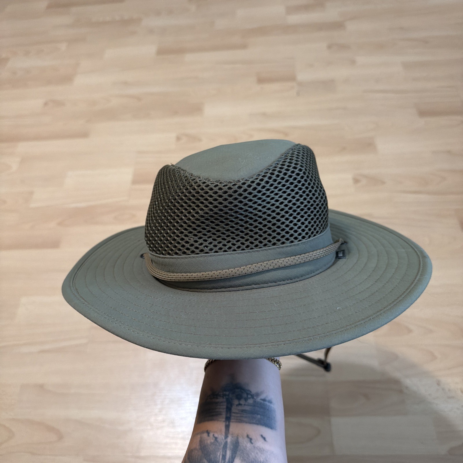 REI Sahara Path Hat Green Small Sun Mesh Shade inside liner