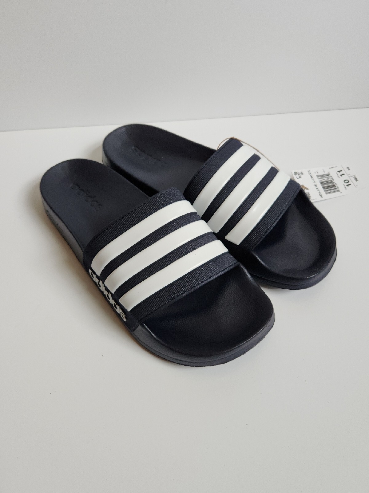 Adidas Adilette Shower Locker Slide Mens 10 Water Sandal Navy White GZ5920 NEW