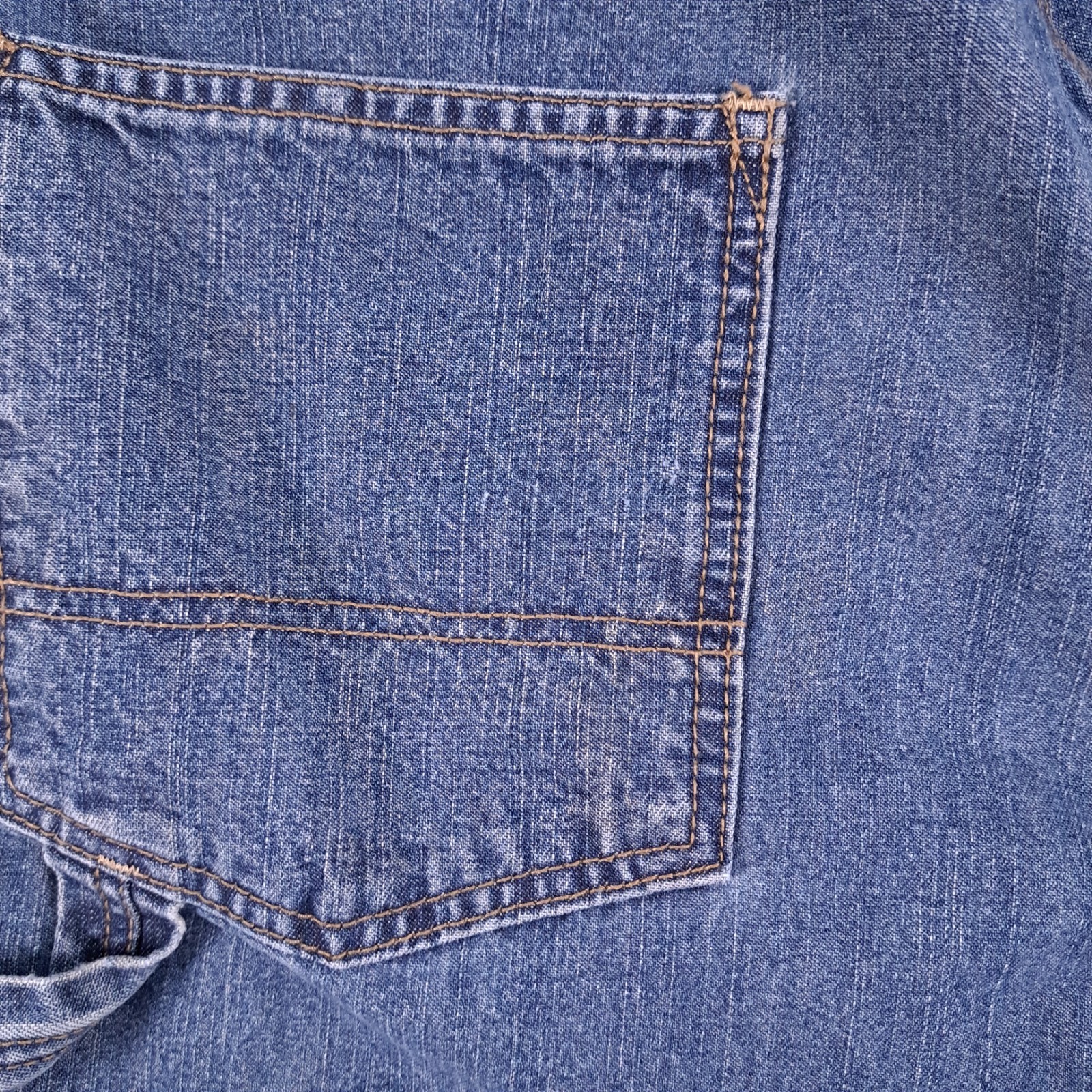 Signature Levis Jeans Mens 34 X 34 Blue Denim Carpenter Hammer Loop Workwear