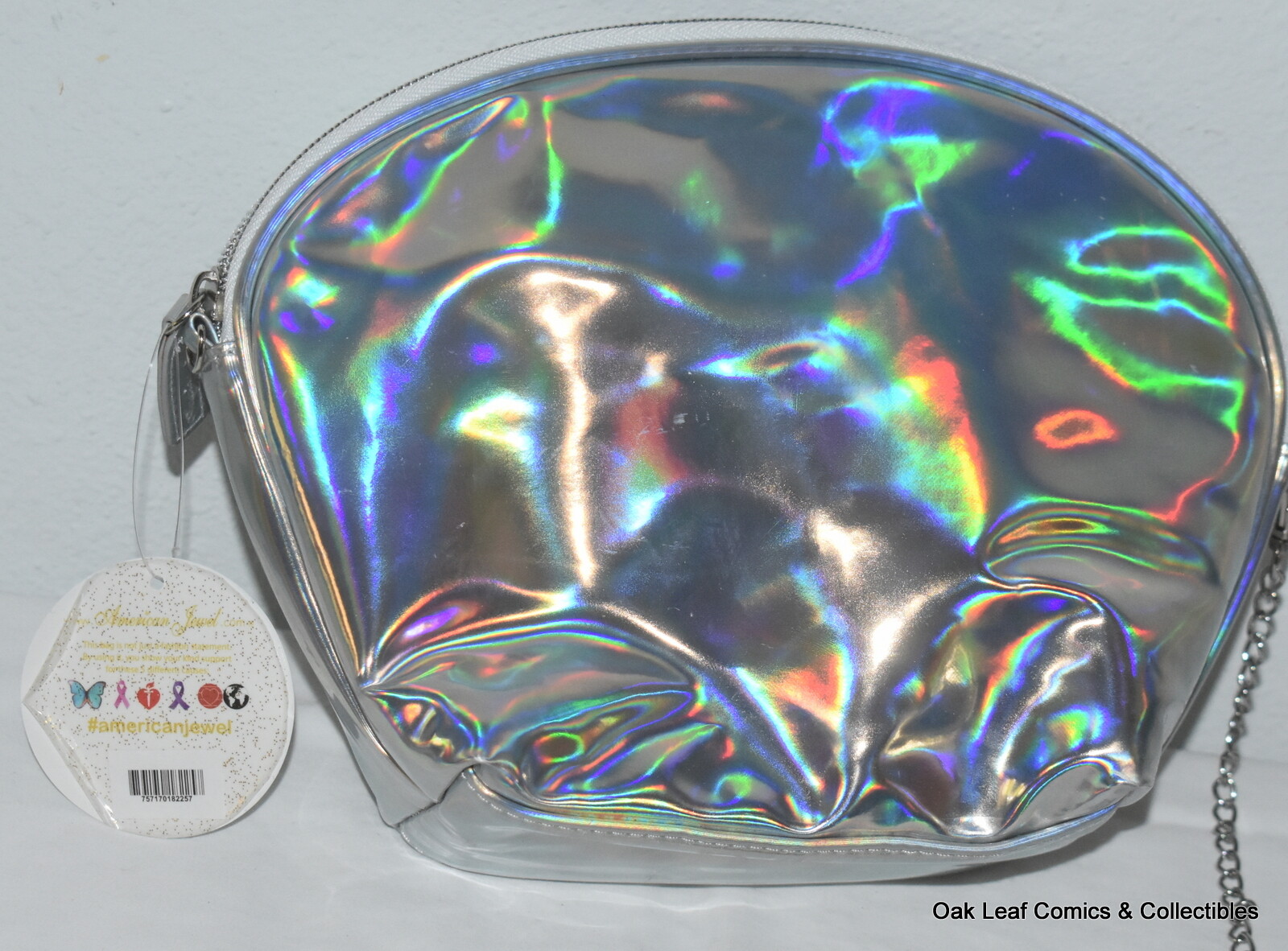 Medium Iridescent Cat Purse & EARS! with strap 10X7X3″ NWT Halloween