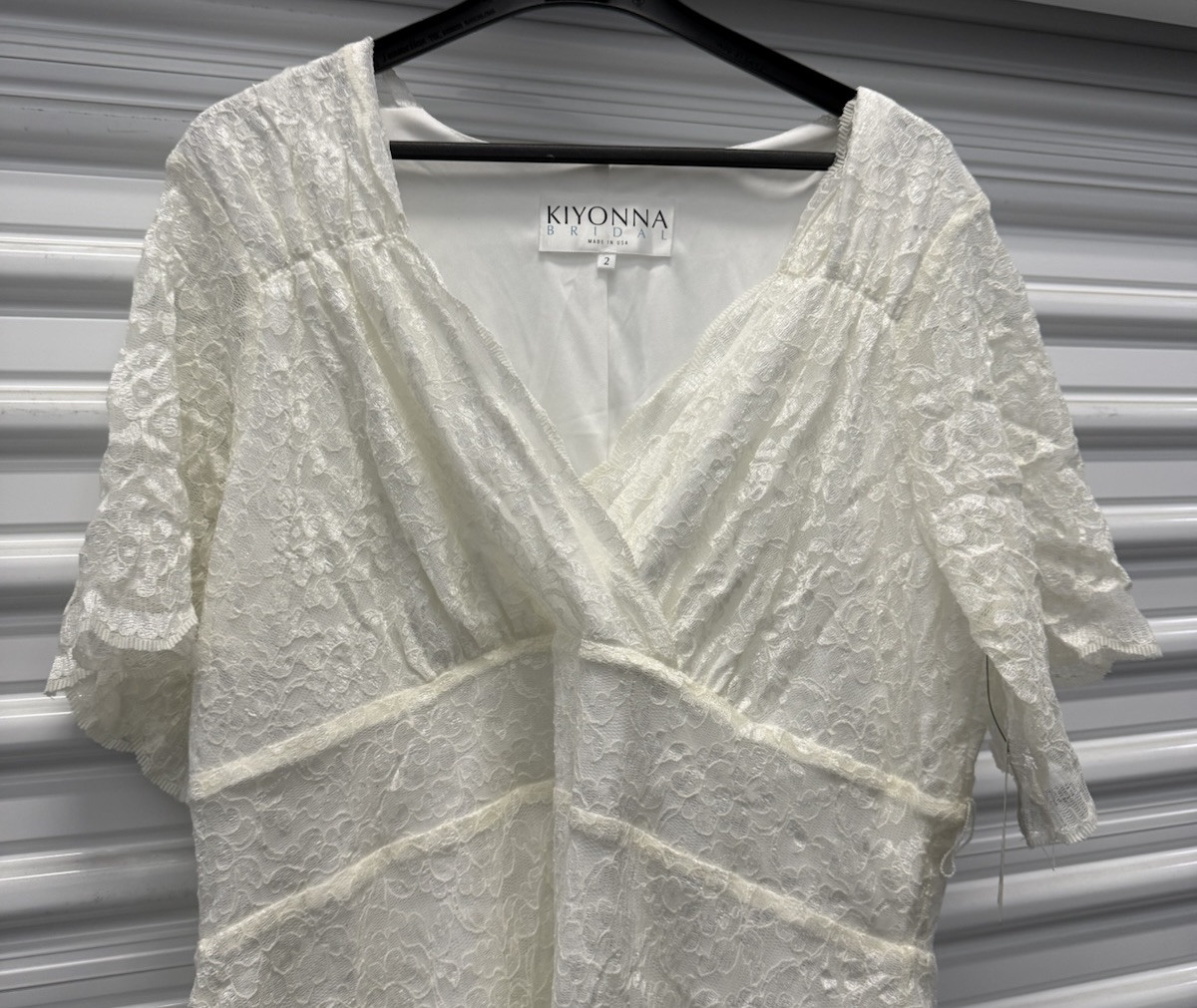 Kiyonna White Solid Patterned Maxi Dress With 3/4 Sleeve Size 2