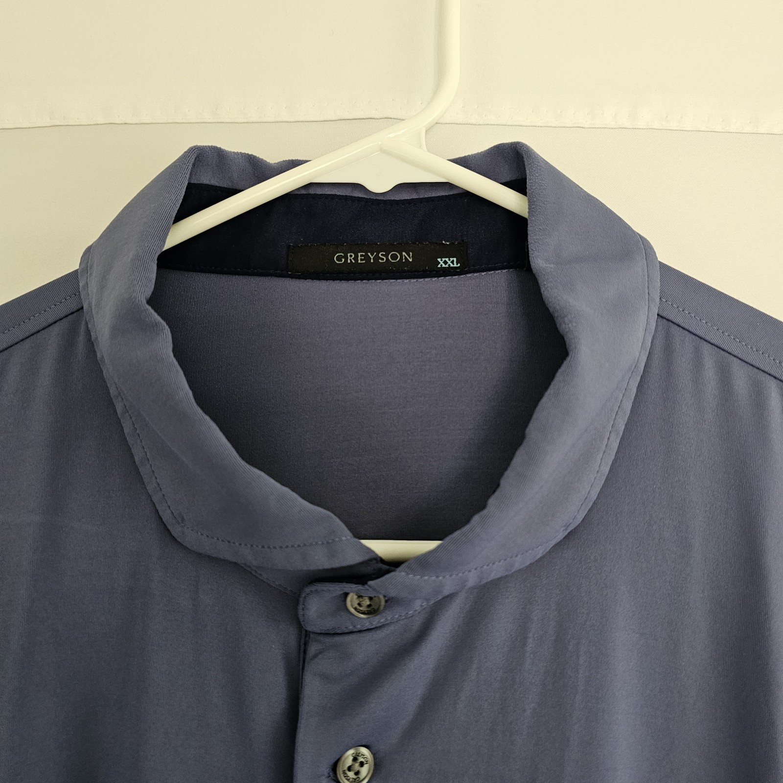 Greyson Golf Polo Shirt Men’s Nylon Stretch Grayish Blue Montclair G.C. 2XL