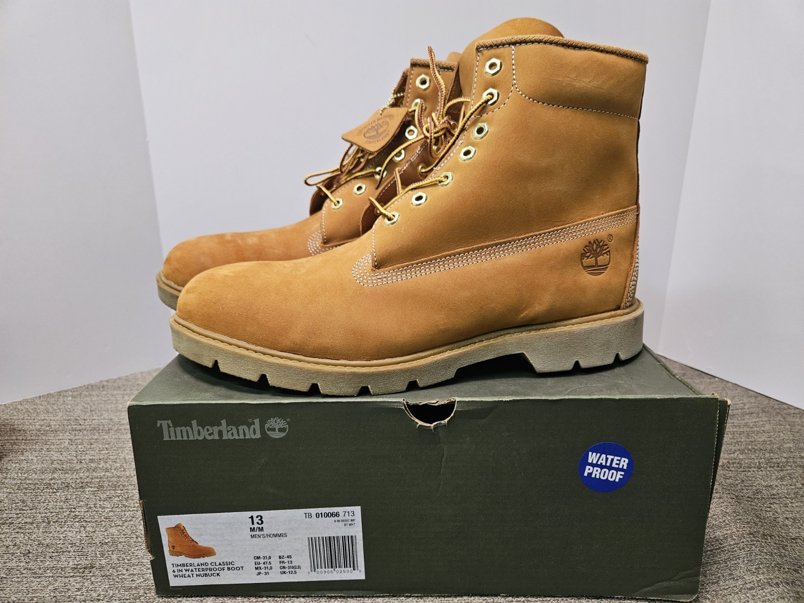 NEW Timberland 6 In Waterproof Wheat Nubuck Men’s SIZE 13
