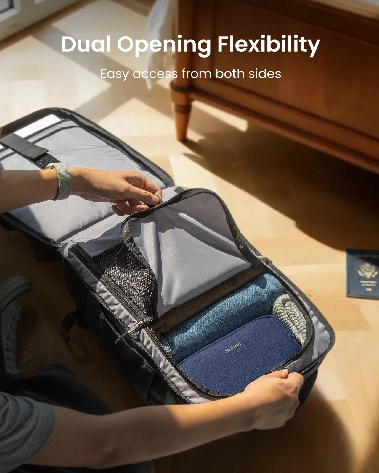 40L Travel Backpack, TSA Approved Carry-On, Water-Resistant Lightweight Rucksack