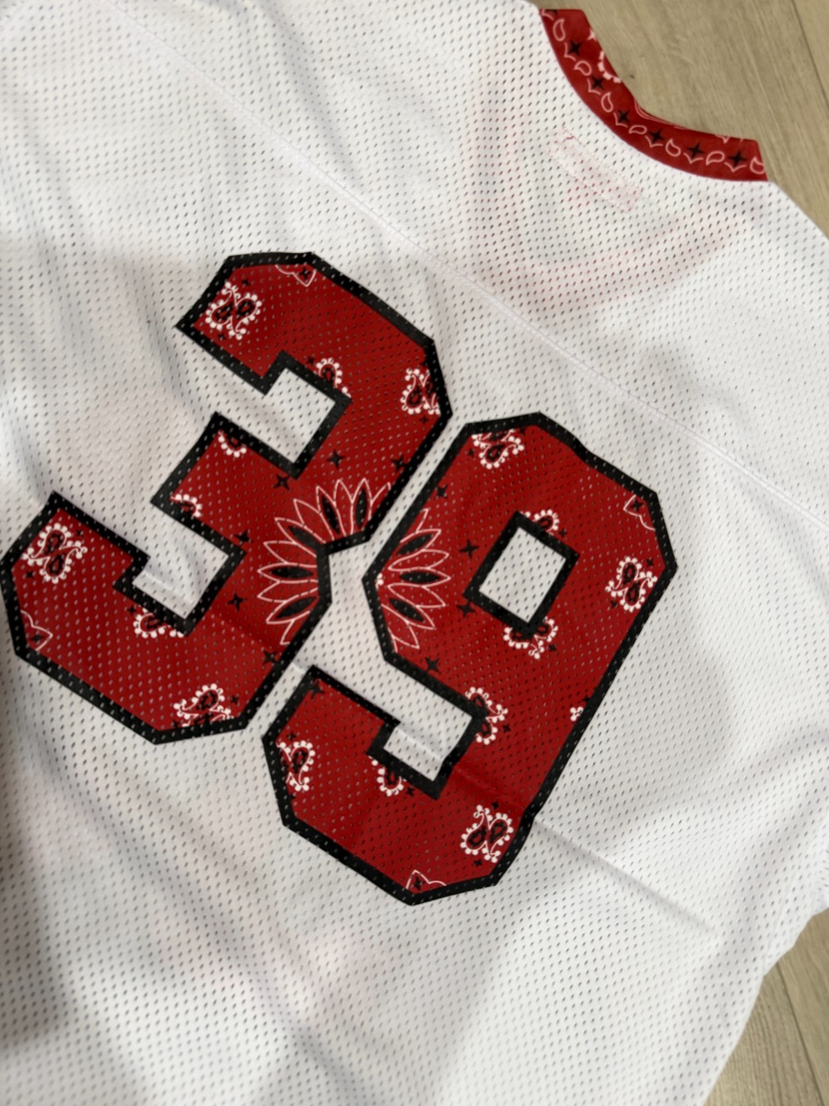 Supreme SS25 Bandana Graphic Logo Football Jersey White Size S, M, L, XL NEW