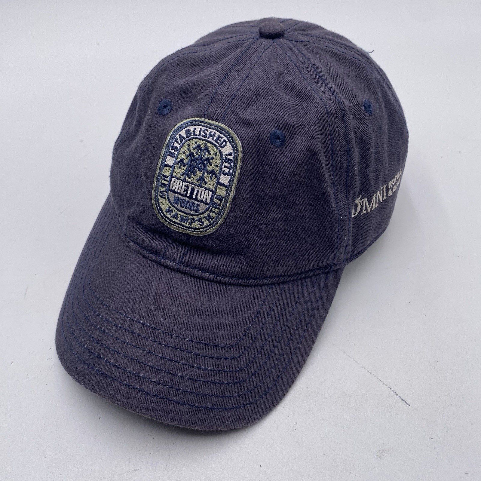 Bretton Woods New Hampshire Hat Faded Blue Strapback Cotton Slouch Cleaned VGC
