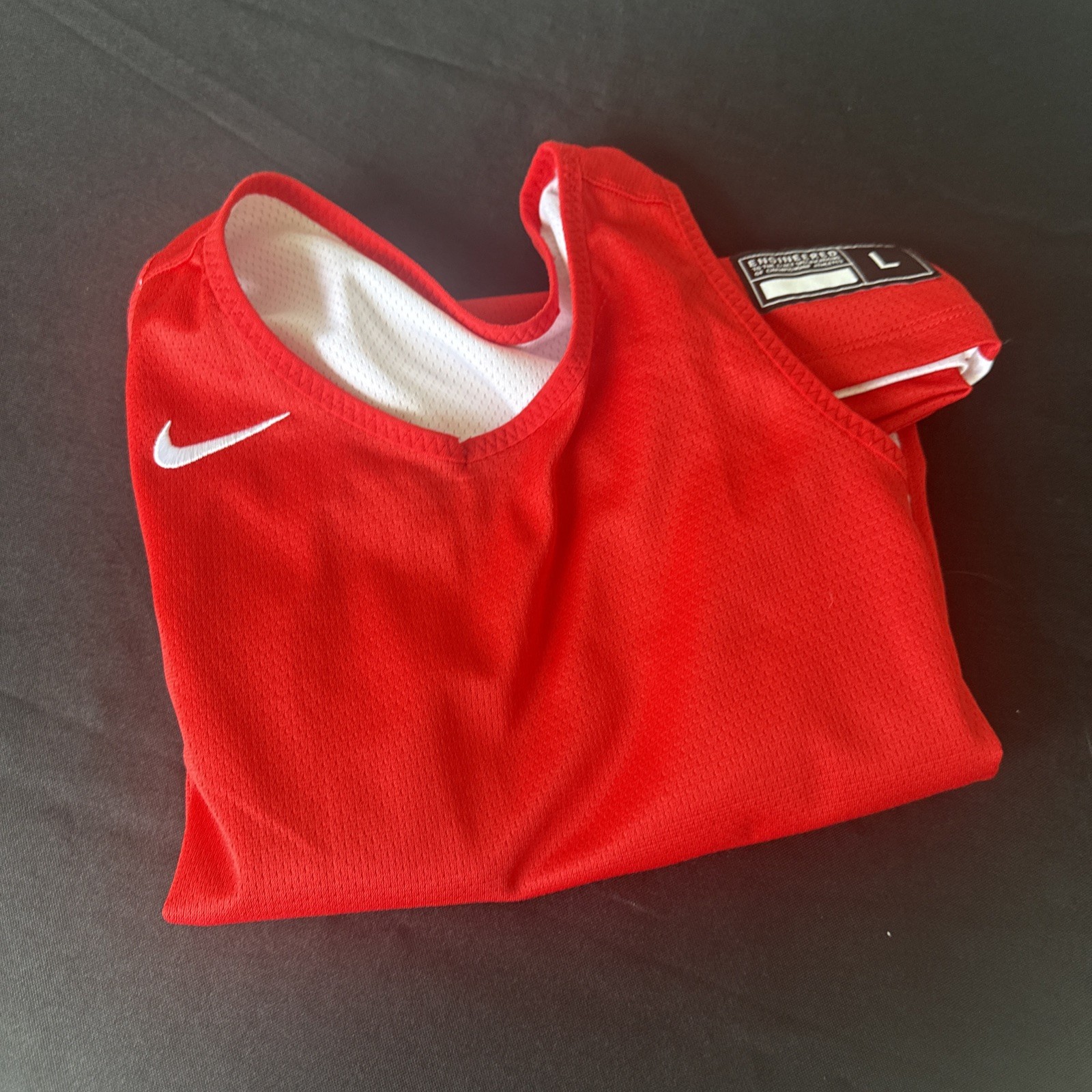 Nike Men’s Dri-FIT Practice Basketball Jersey (Reversible) Red White Large
