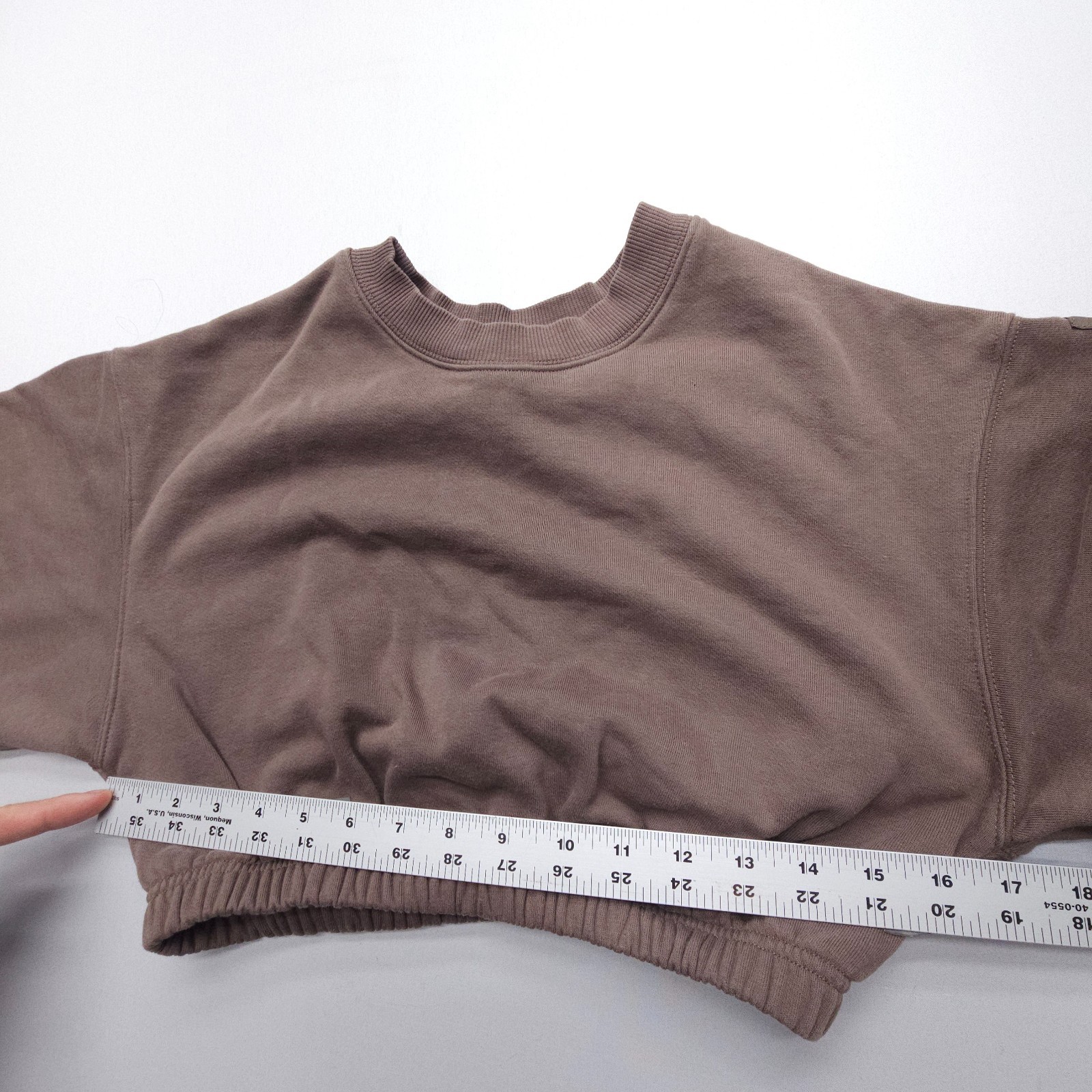Alo Yoga Devotion Crew Neck Pullover Womens Small Cocoa Crop Sweatshirt Gym Cozy