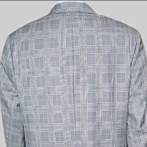 Hickey Freeman Blazer Mens 48 Gray Glen Check Plaid Lightweight Sport Jacket USA